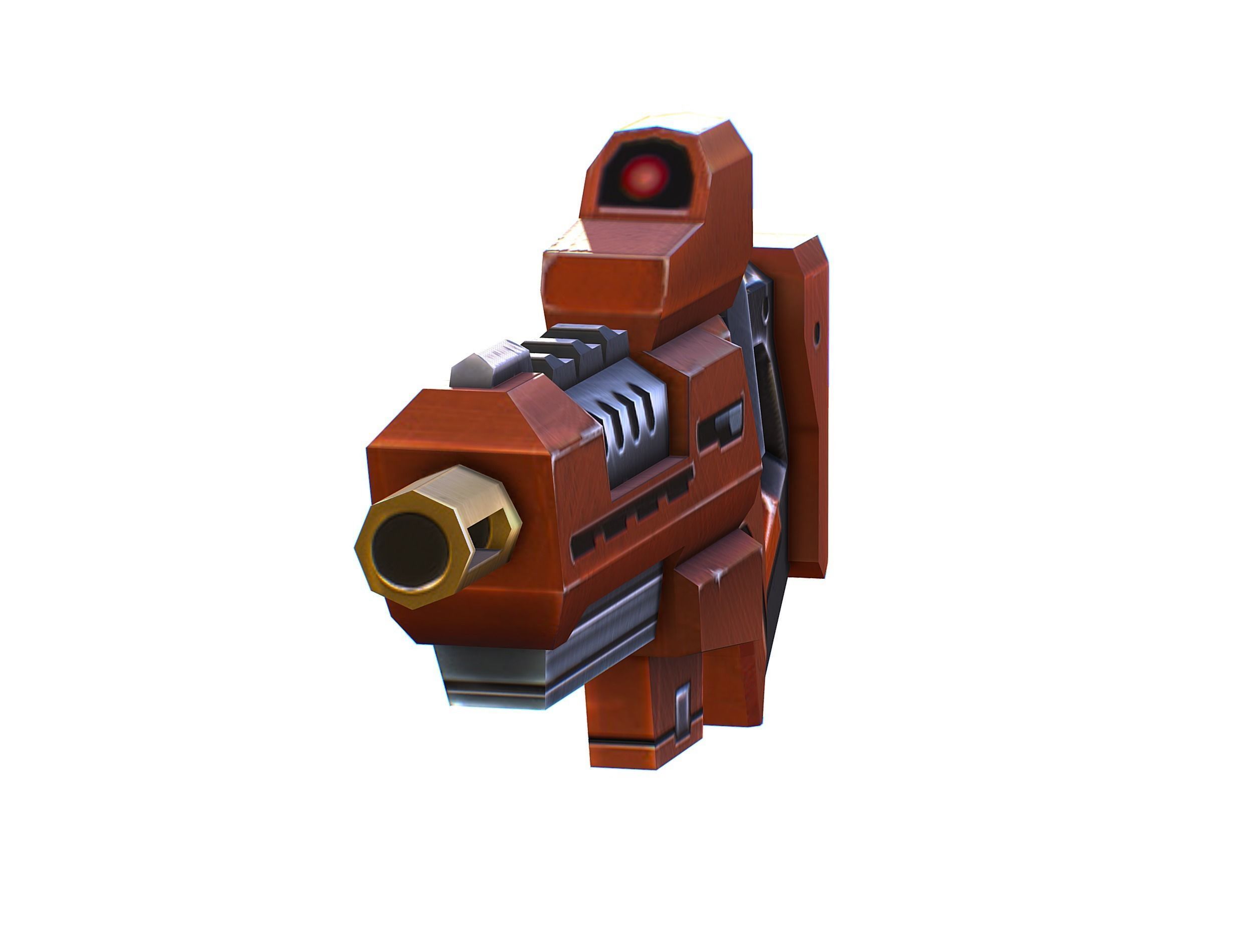 Assault rifle of the future weapon gun Nuff barrel blaster laser Low-poly 3D model_27