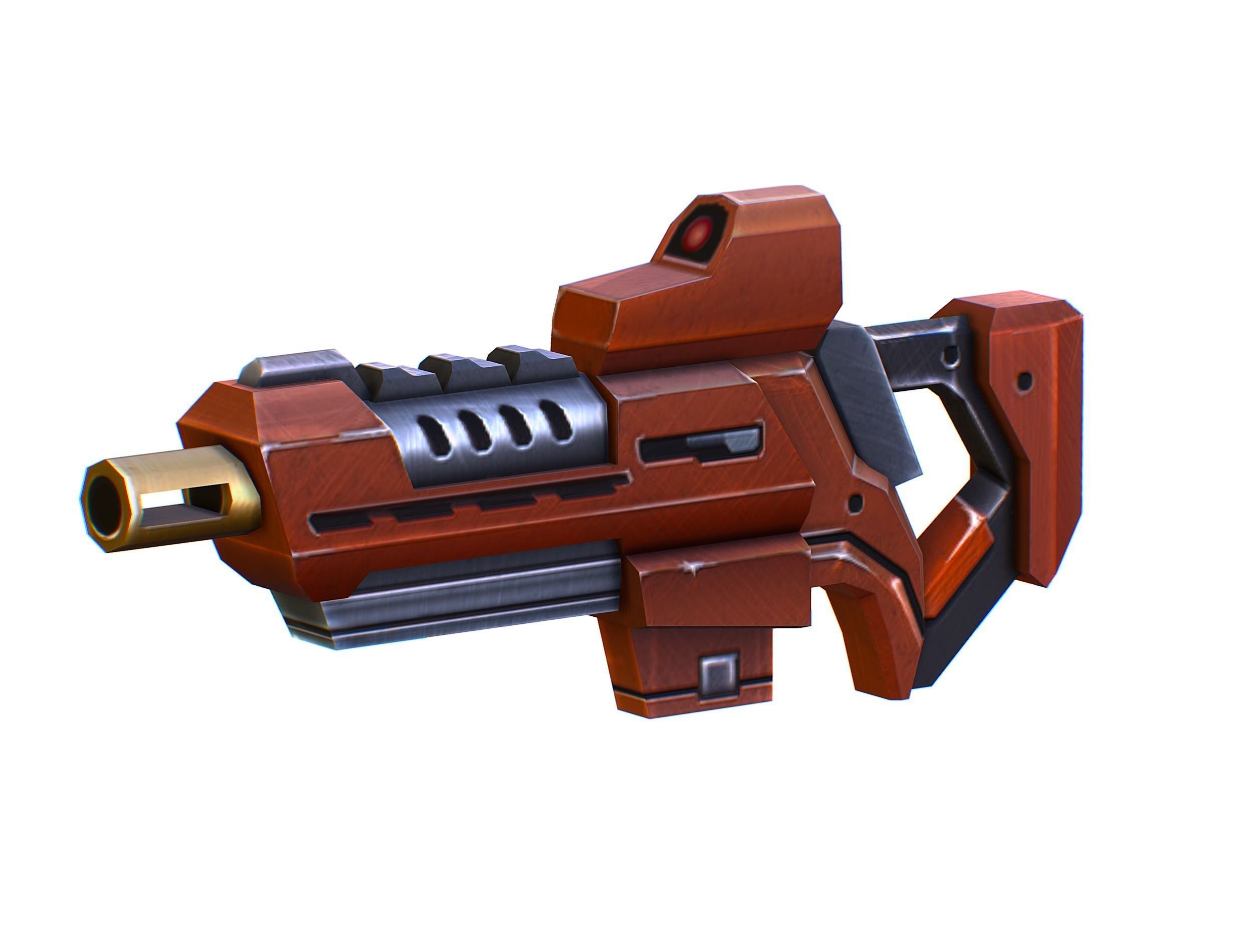 Assault rifle of the future weapon gun Nuff barrel blaster laser Low-poly 3D model_24