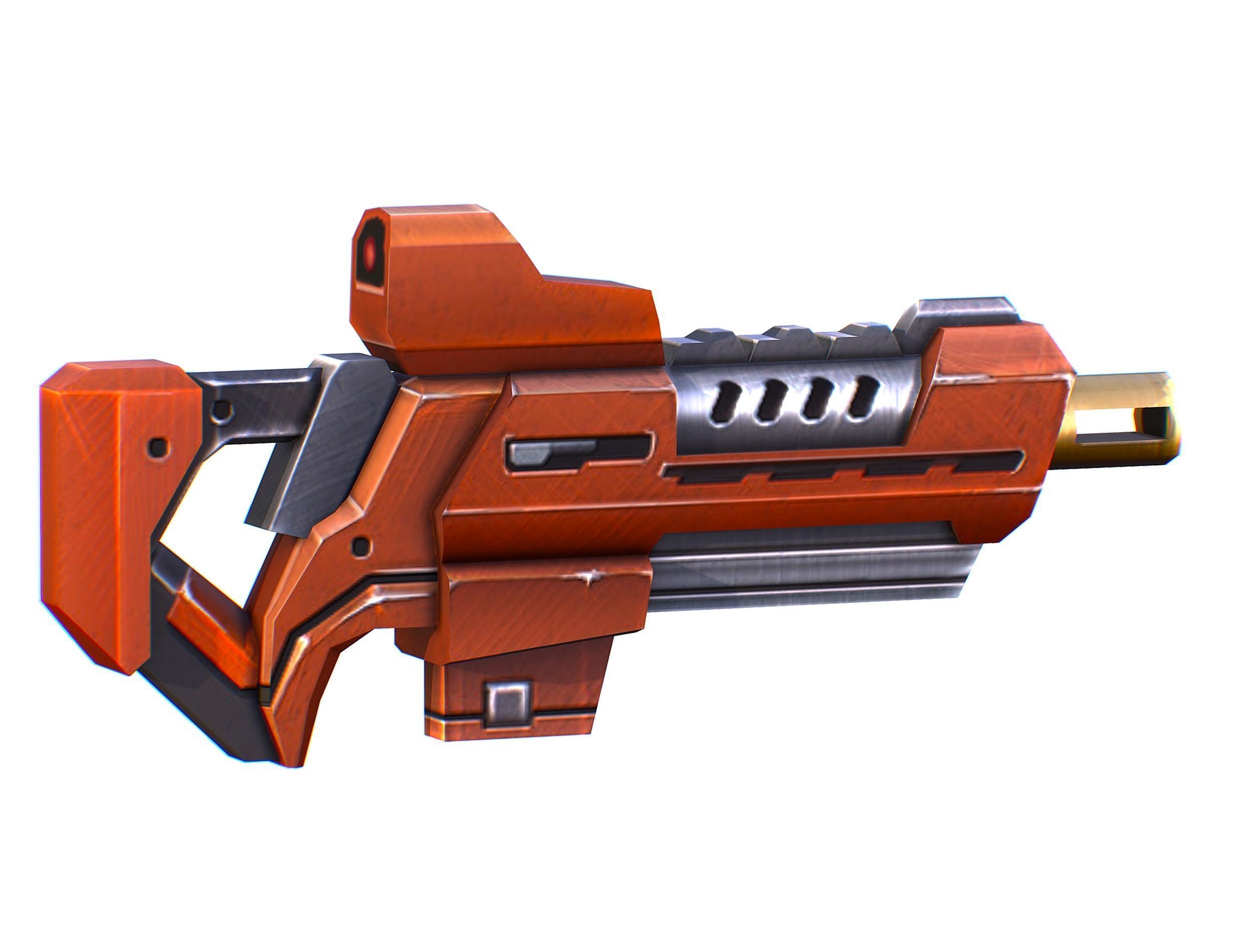 Assault rifle of the future weapon gun Nuff barrel blaster laser Low-poly 3D model_4