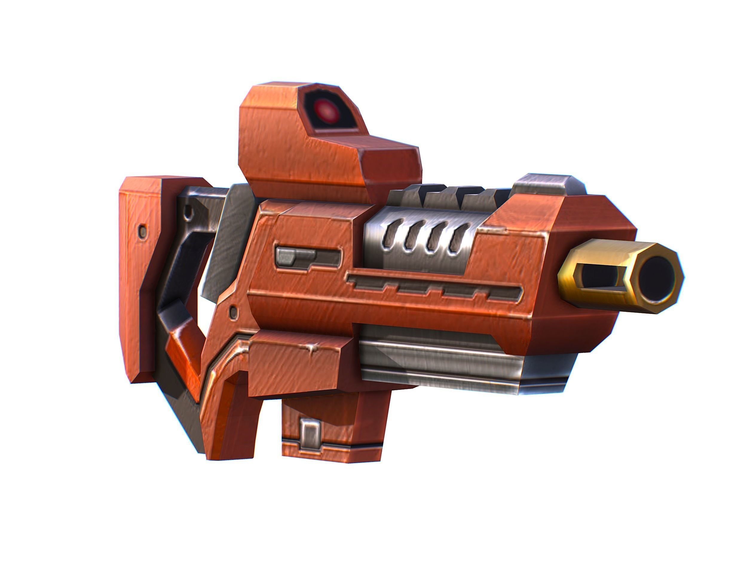 Assault rifle of the future weapon gun Nuff barrel blaster laser Low-poly 3D model_31