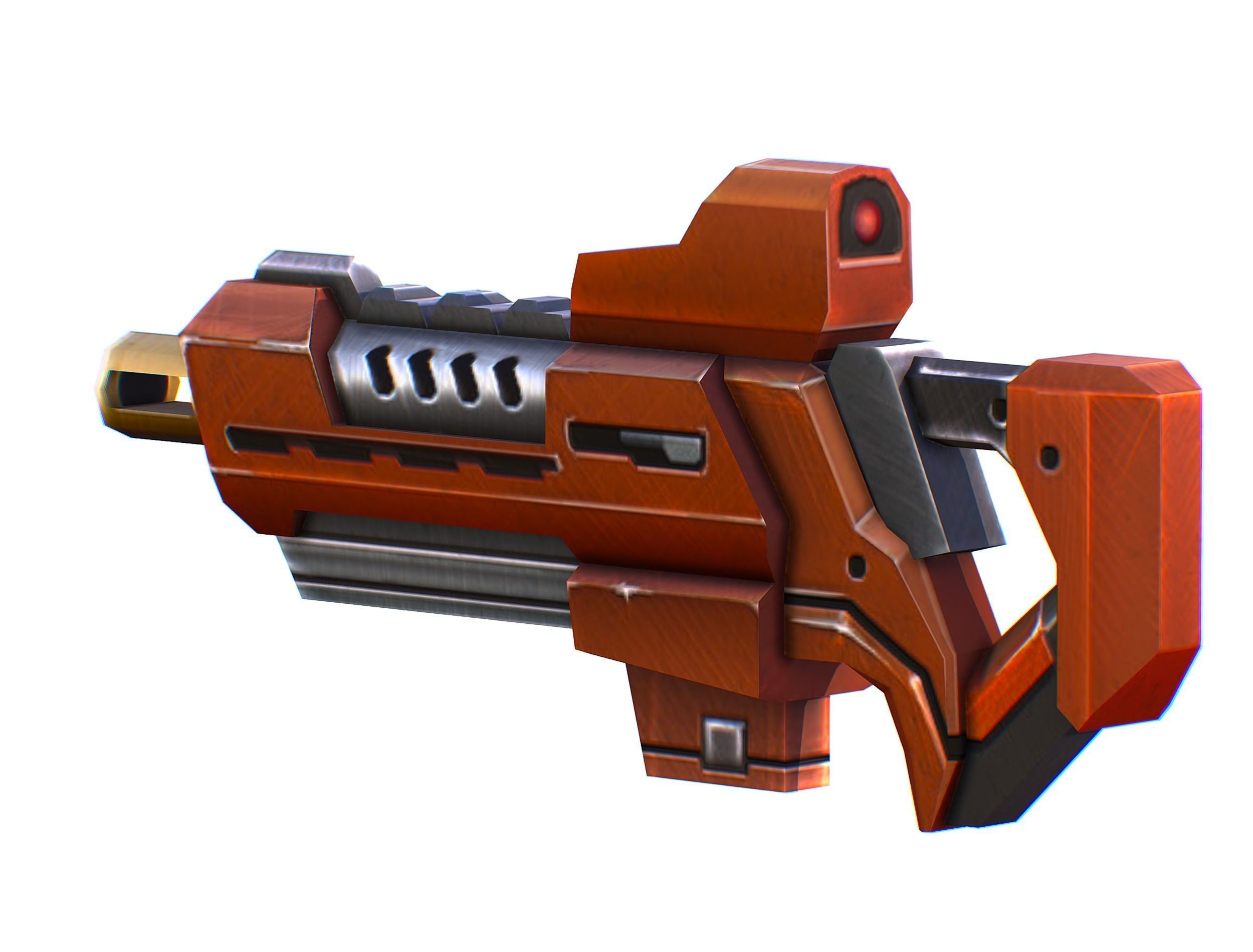 Assault rifle of the future weapon gun Nuff barrel blaster laser Low-poly 3D model_17