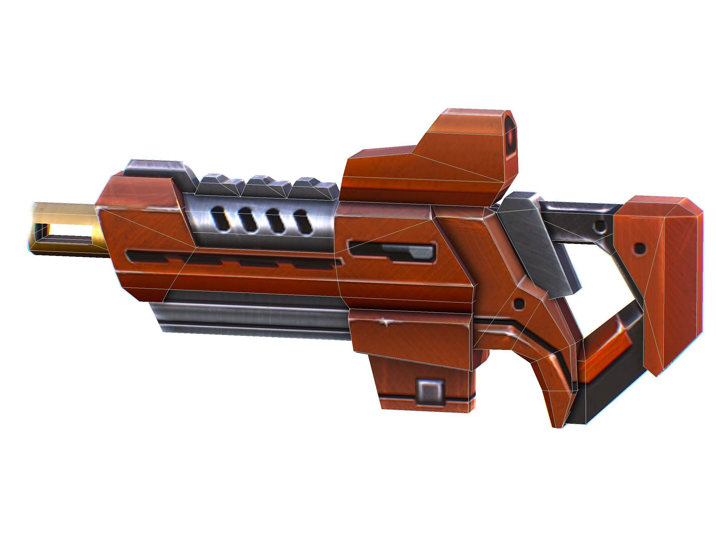 Assault rifle of the future weapon gun Nuff barrel blaster laser Low-poly 3D model_43