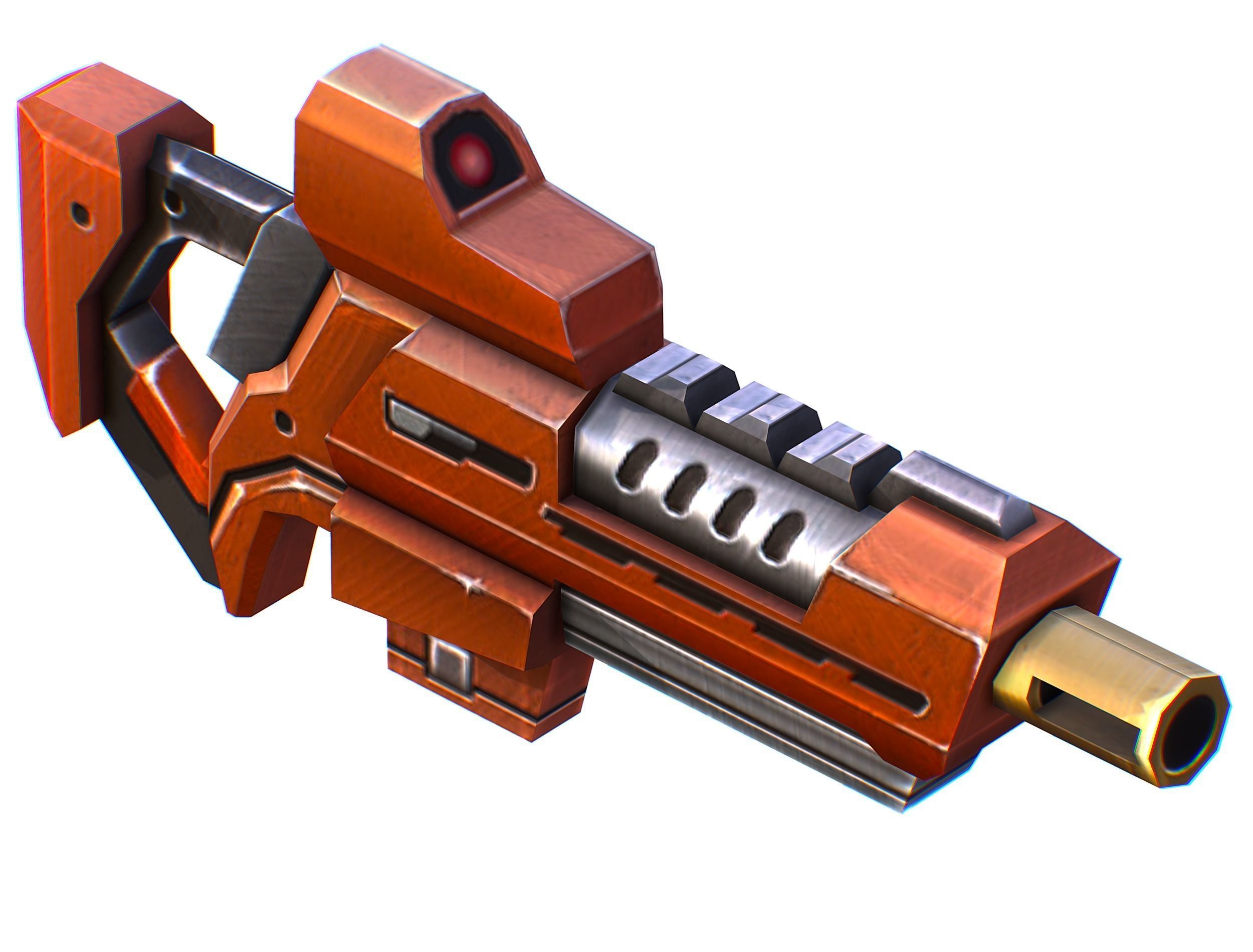 Assault rifle of the future weapon gun Nuff barrel blaster laser Low-poly 3D model_33