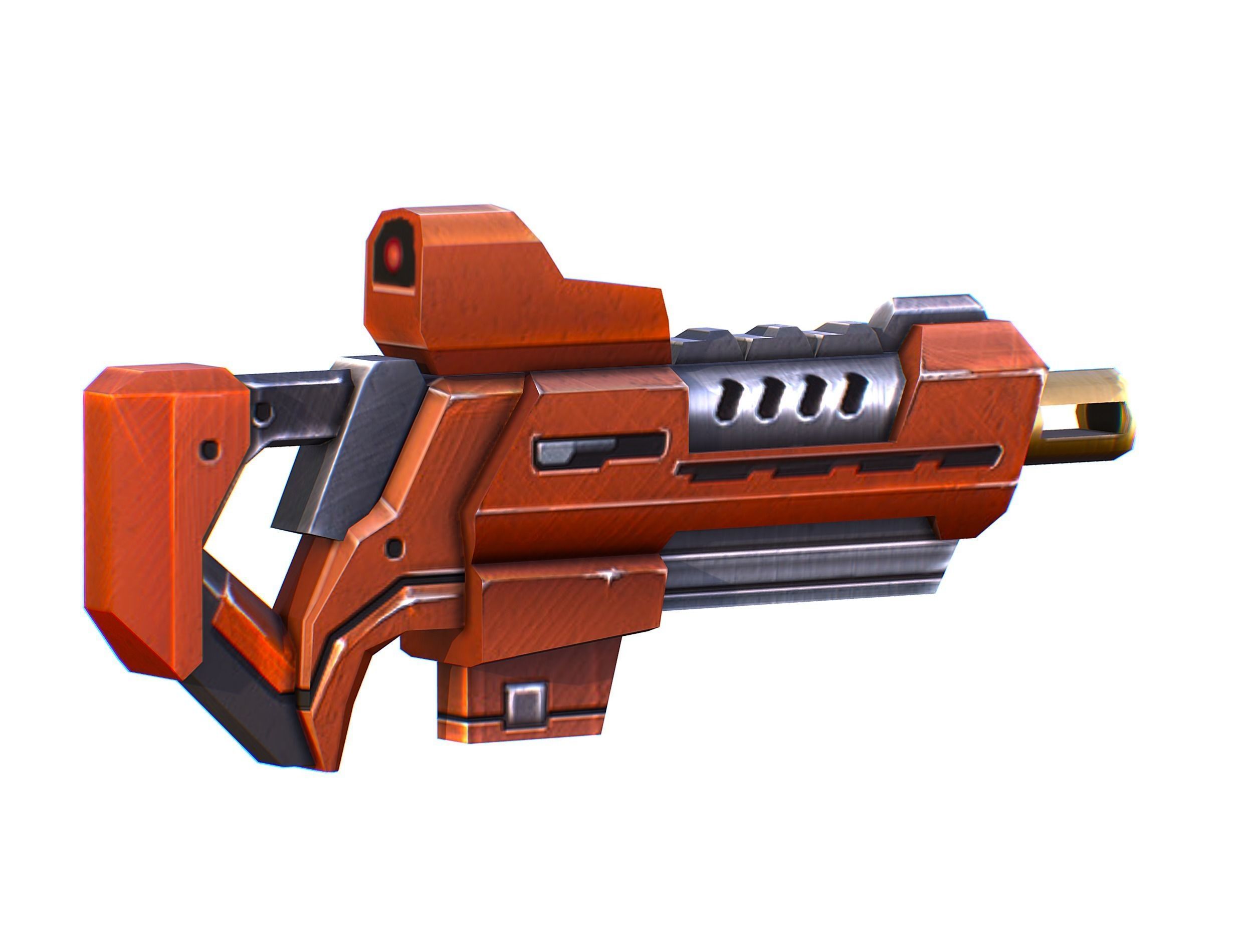 Assault rifle of the future weapon gun Nuff barrel blaster laser Low-poly 3D model_5