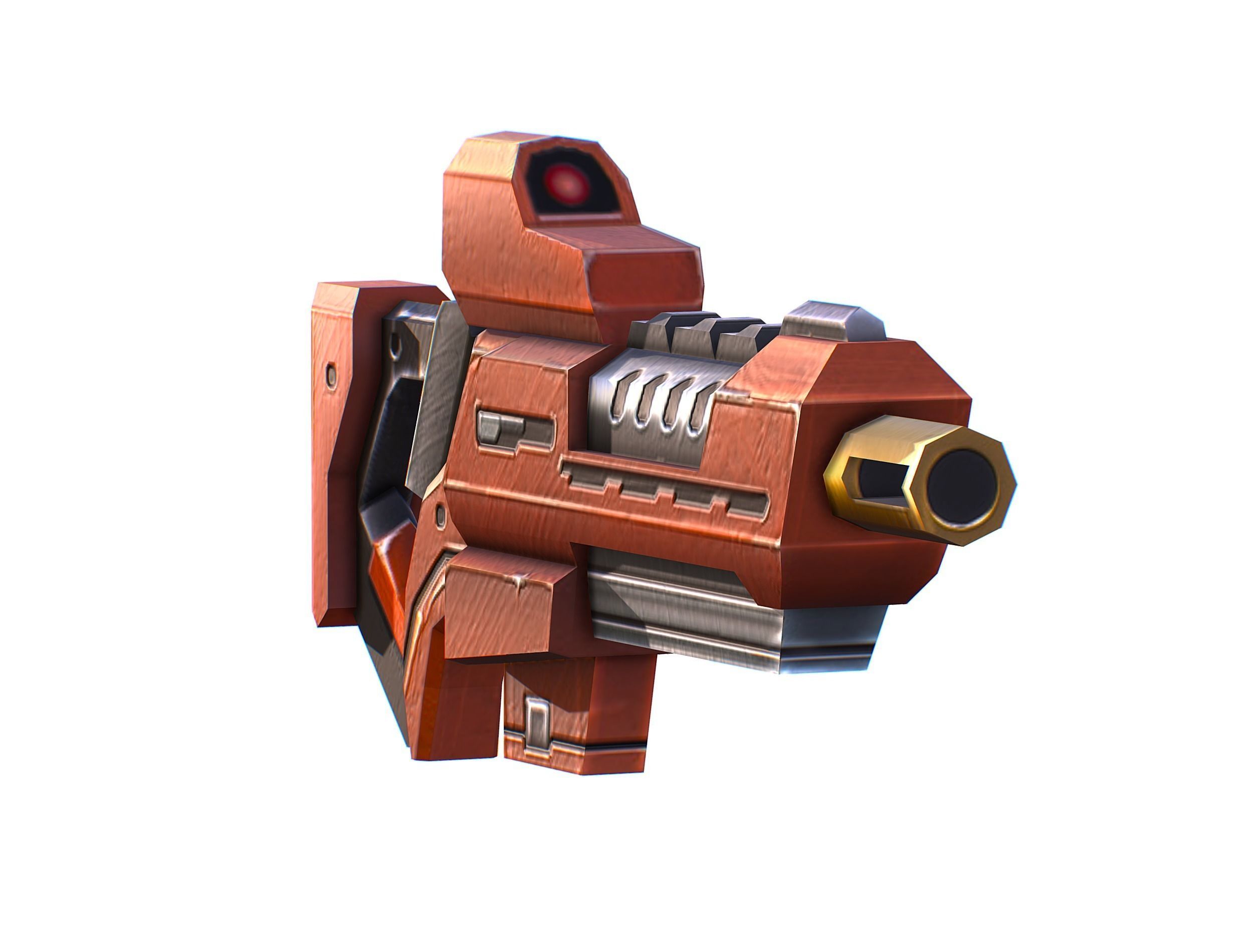 Assault rifle of the future weapon gun Nuff barrel blaster laser Low-poly 3D model_30