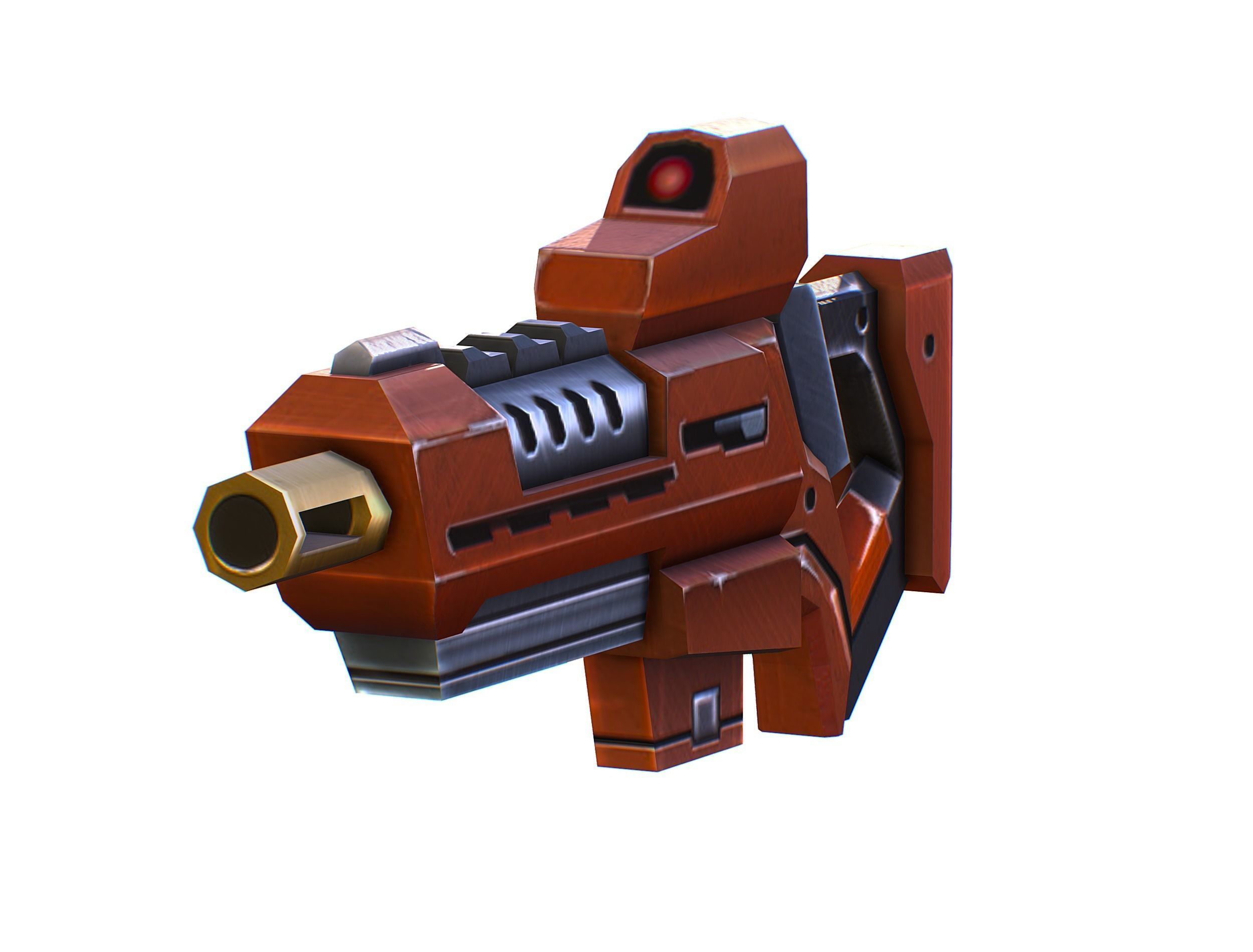 Assault rifle of the future weapon gun Nuff barrel blaster laser Low-poly 3D model_26