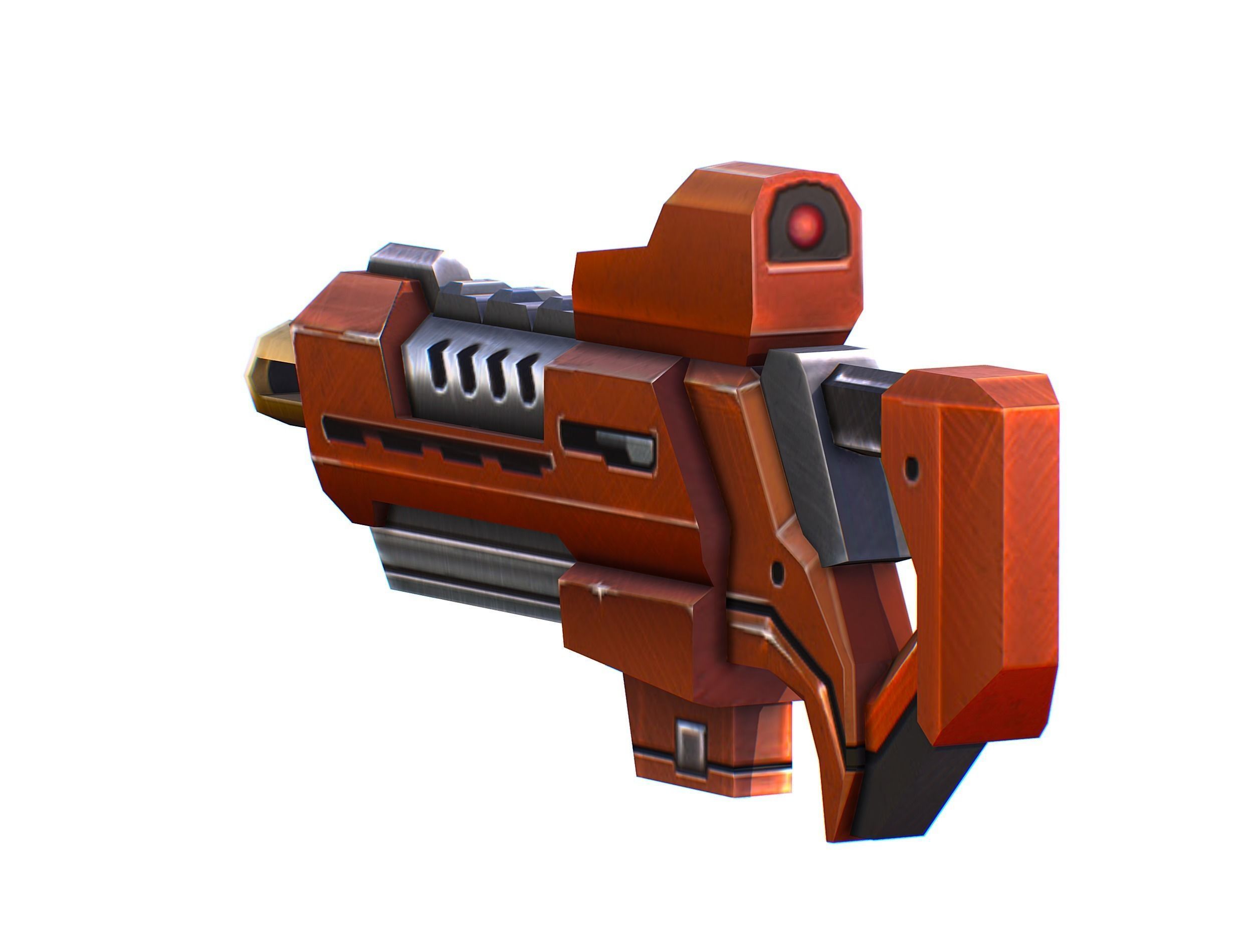 Assault rifle of the future weapon gun Nuff barrel blaster laser Low-poly 3D model_15