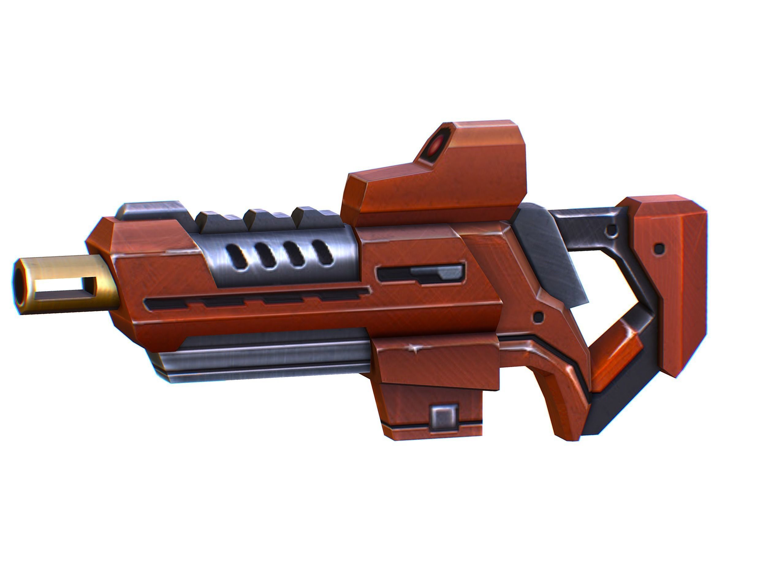 Assault rifle of the future weapon gun Nuff barrel blaster laser Low-poly 3D model_23