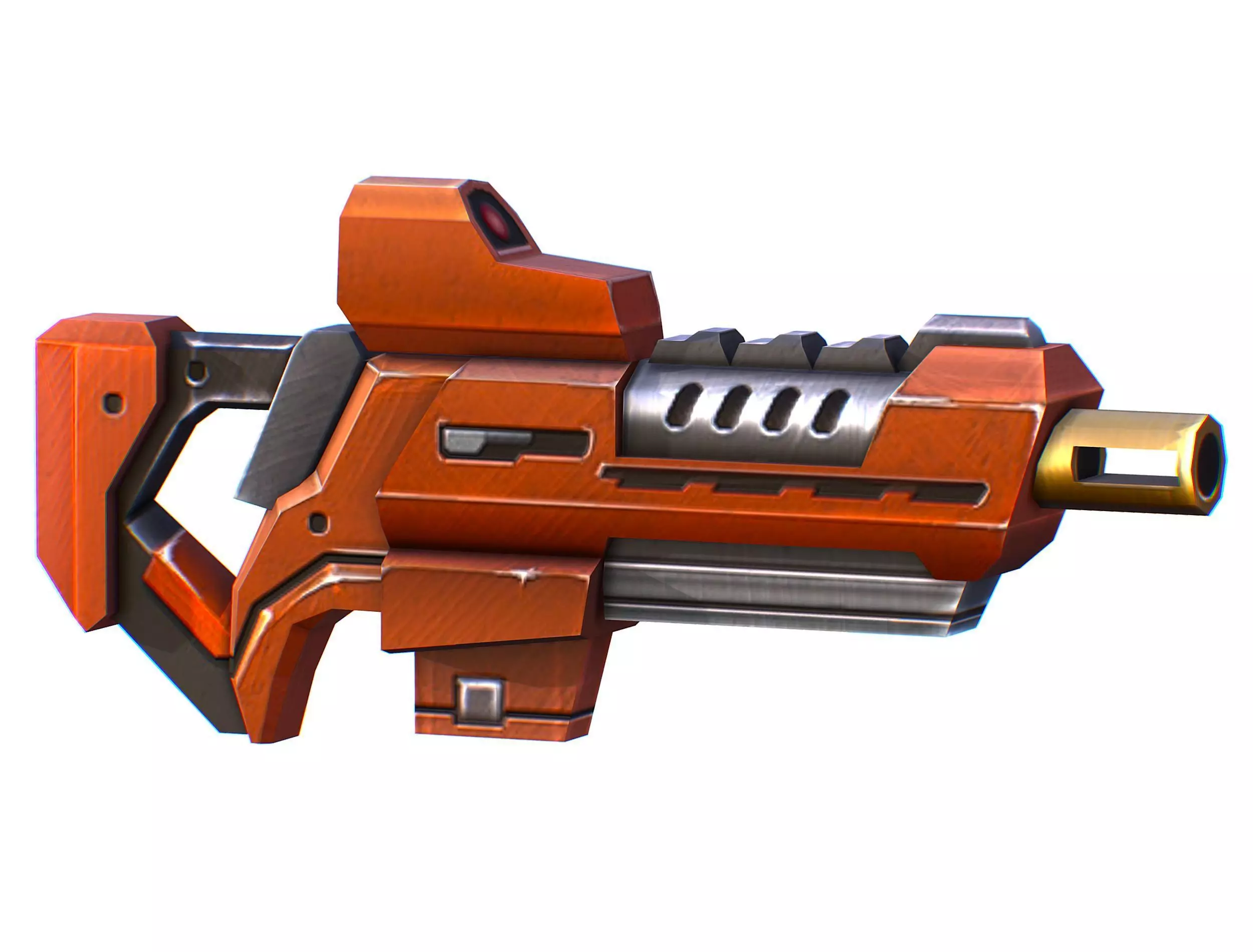 Assault rifle of the future weapon gun Nuff barrel blaster laser Low-poly 3D model_0