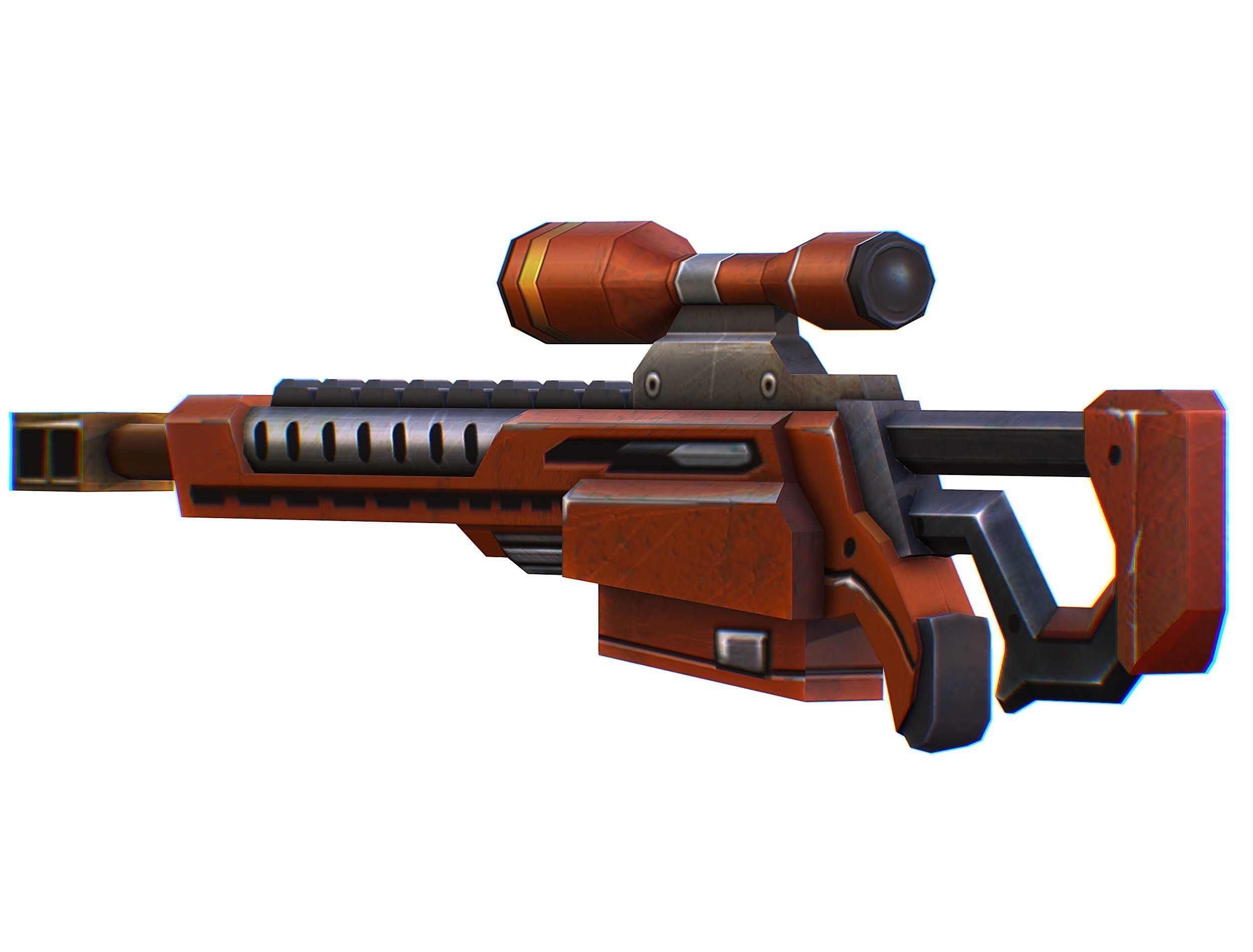 Sniper rifle of the future weapon barrel blaster laser arms Low-poly 3D model_18