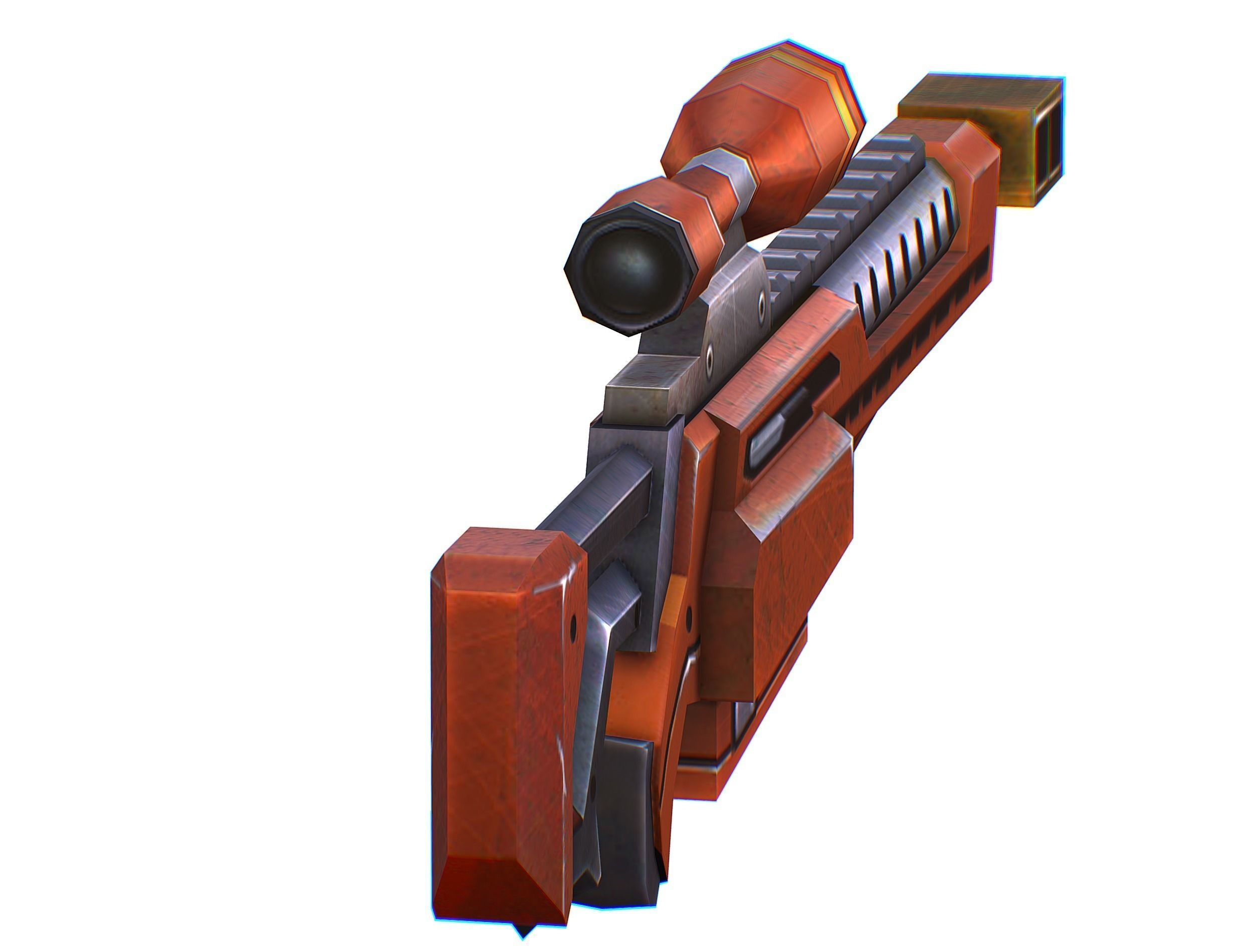 Sniper rifle of the future weapon barrel blaster laser arms Low-poly 3D model_40