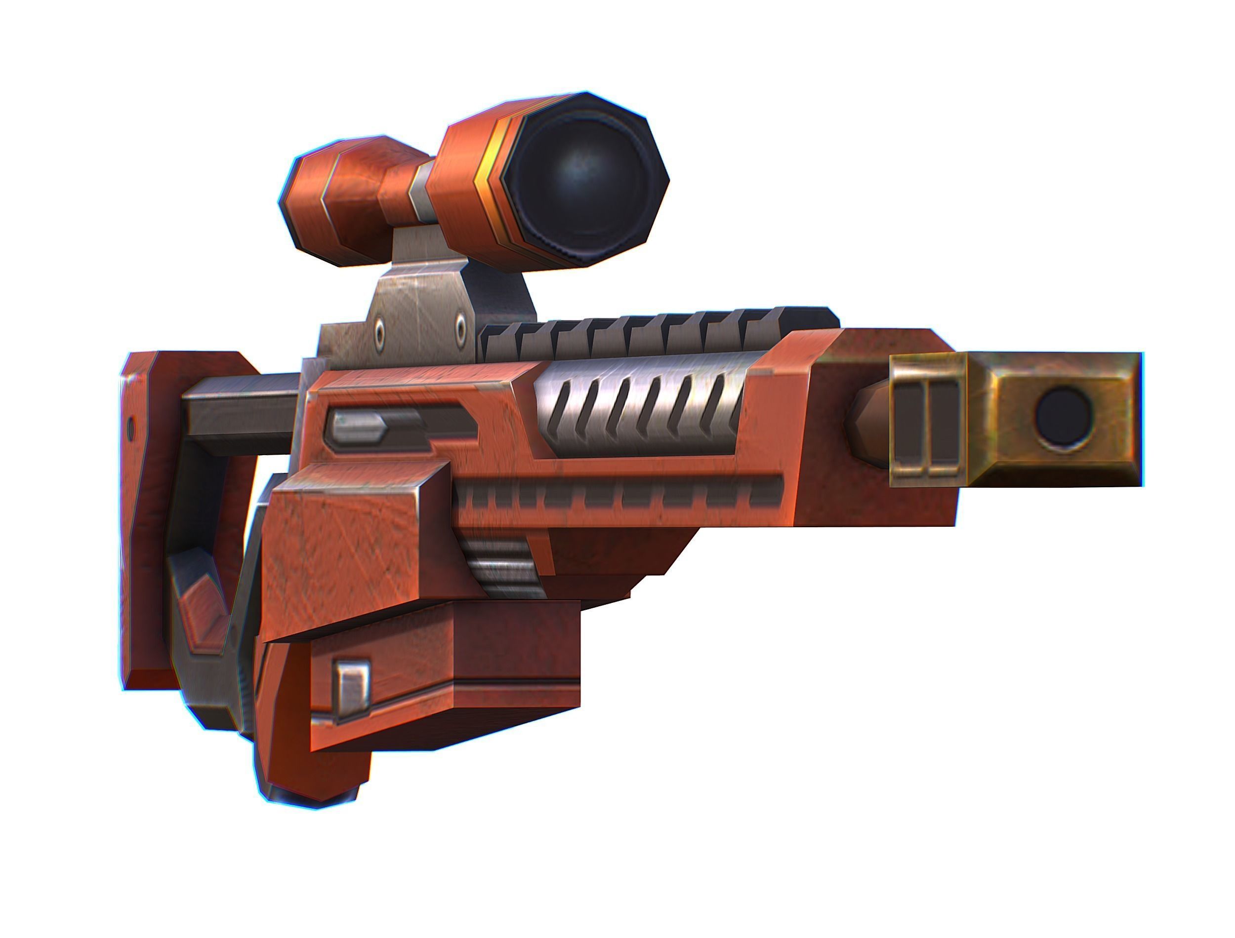 Sniper rifle of the future weapon barrel blaster laser arms Low-poly 3D model_31