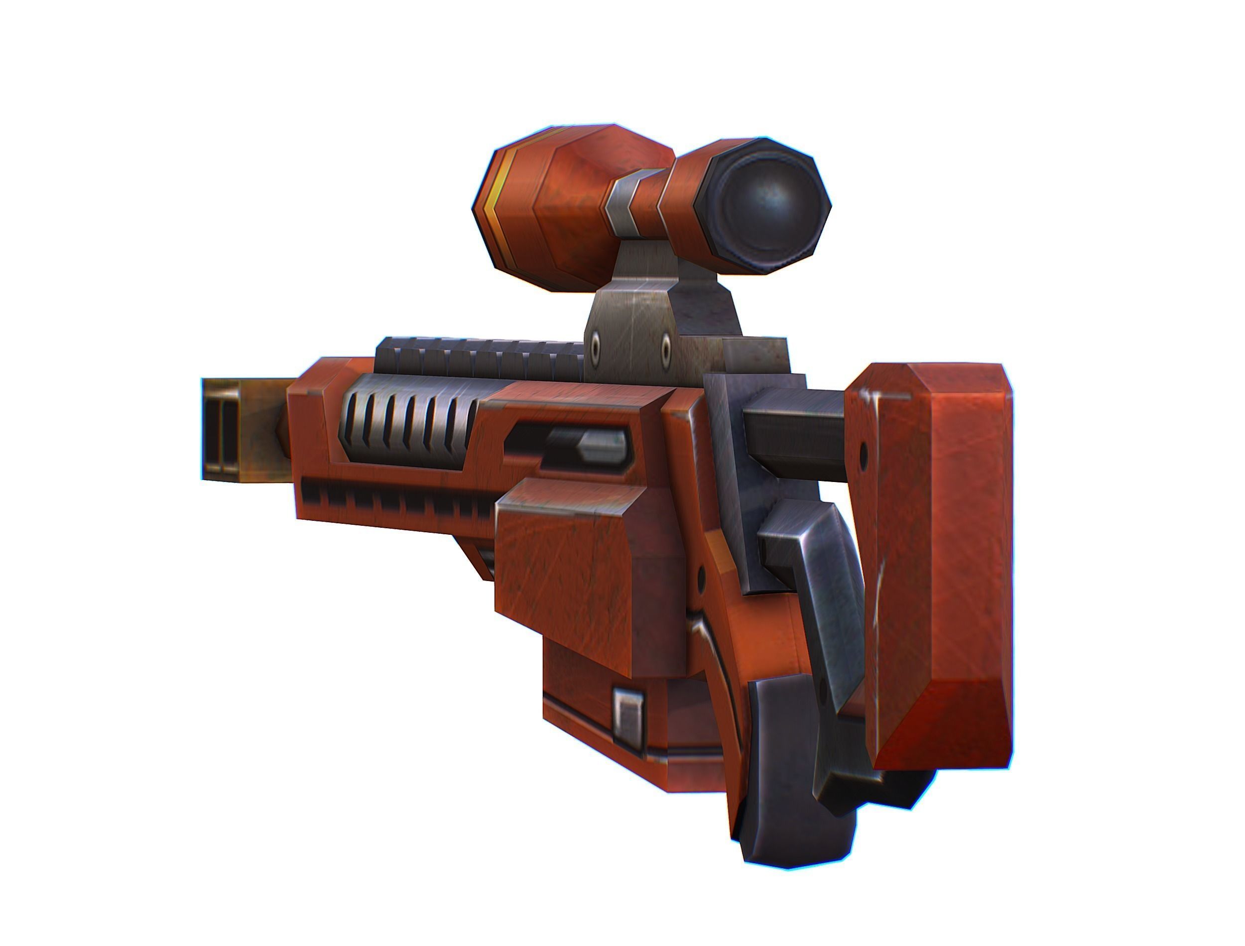 Sniper rifle of the future weapon barrel blaster laser arms Low-poly 3D model_14