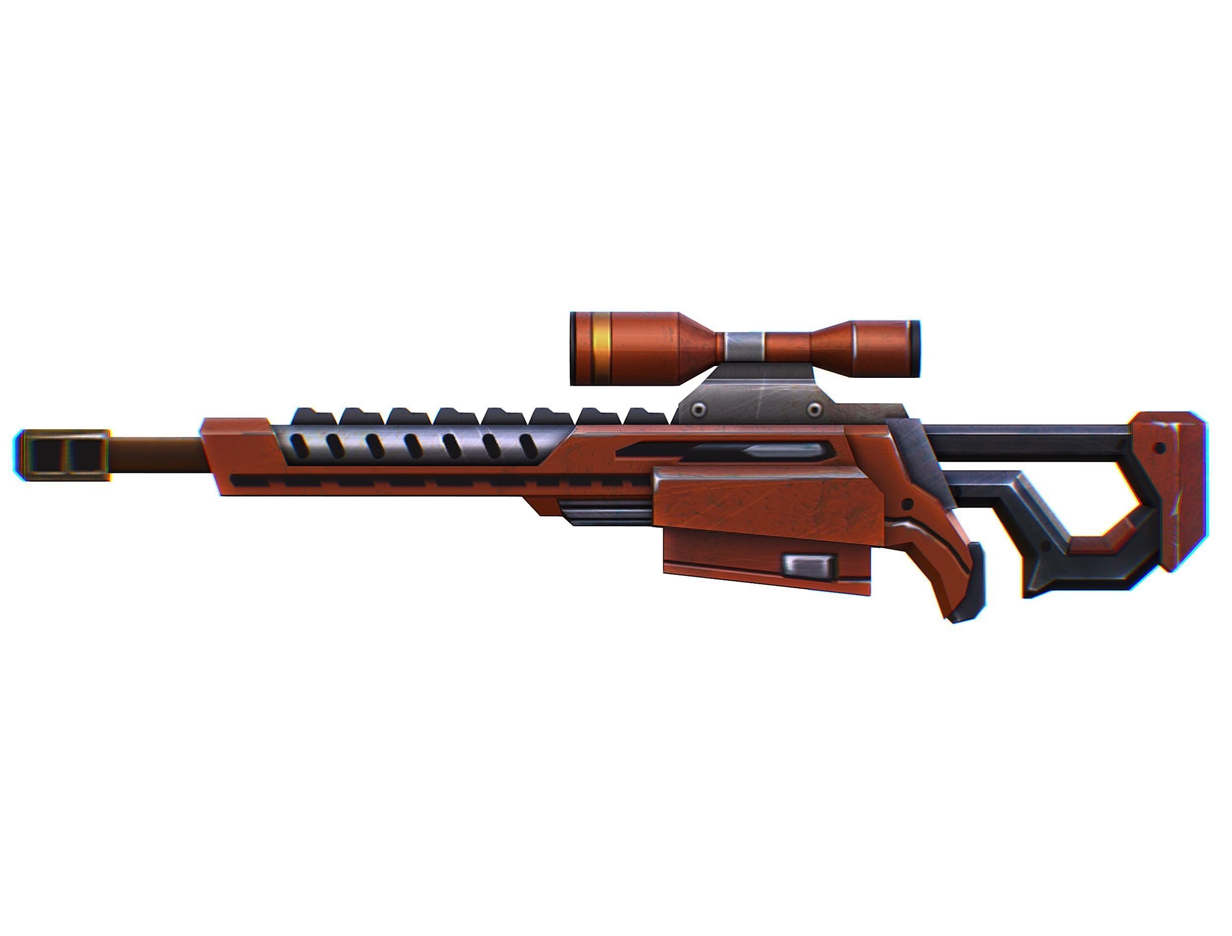 Sniper rifle of the future weapon barrel blaster laser arms Low-poly 3D model_22