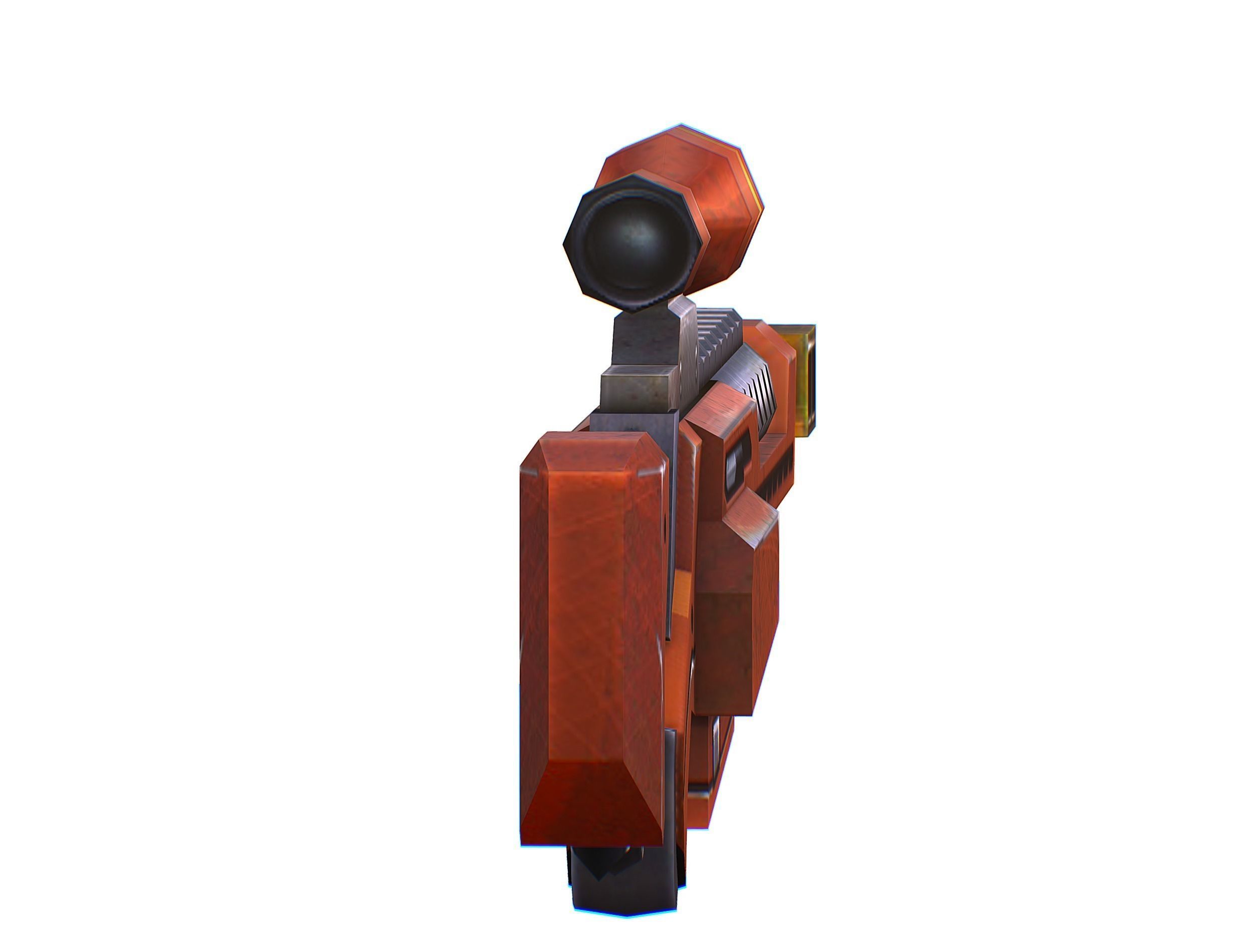 Sniper rifle of the future weapon barrel blaster laser arms Low-poly 3D model_11