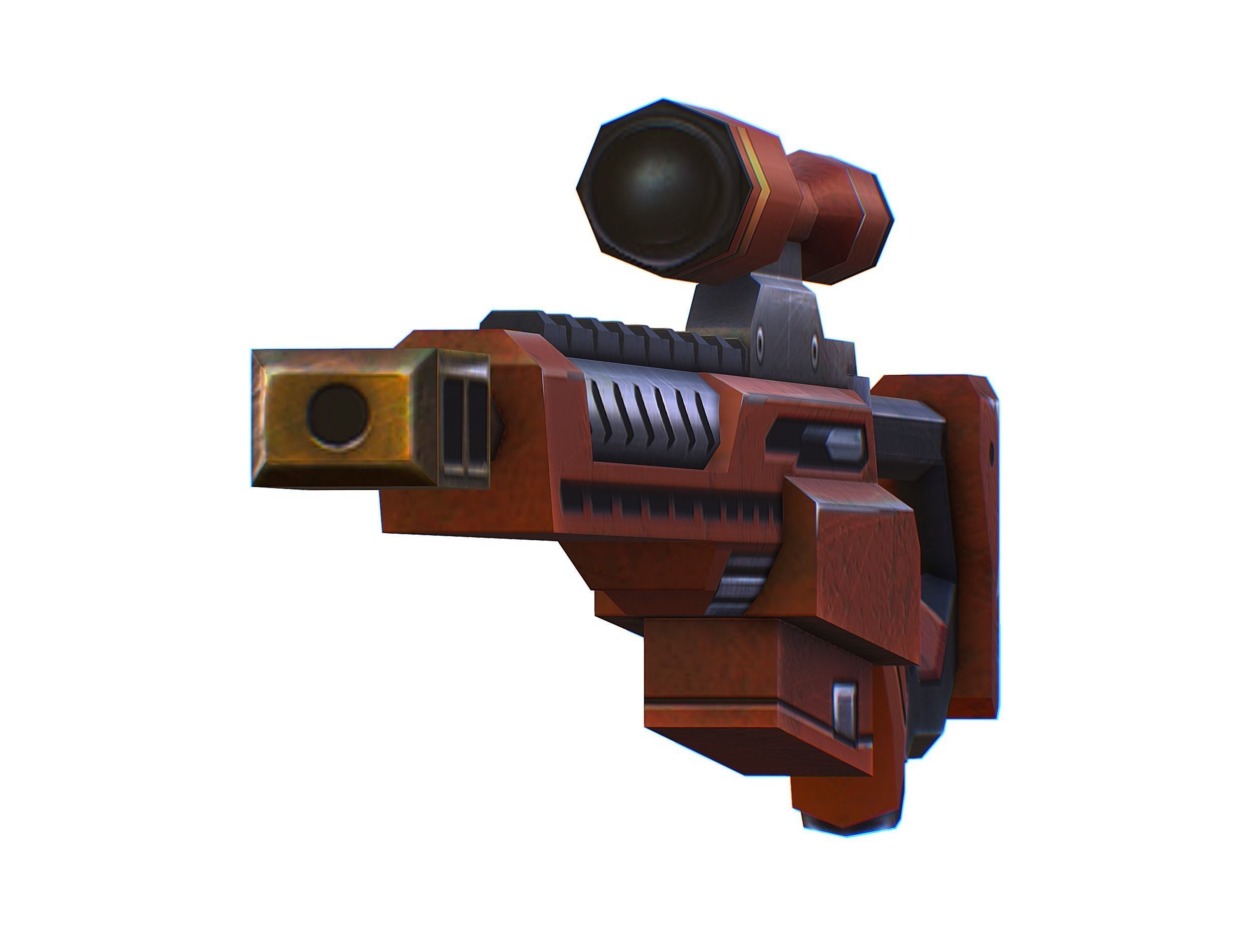 Sniper rifle of the future weapon barrel blaster laser arms Low-poly 3D model_27