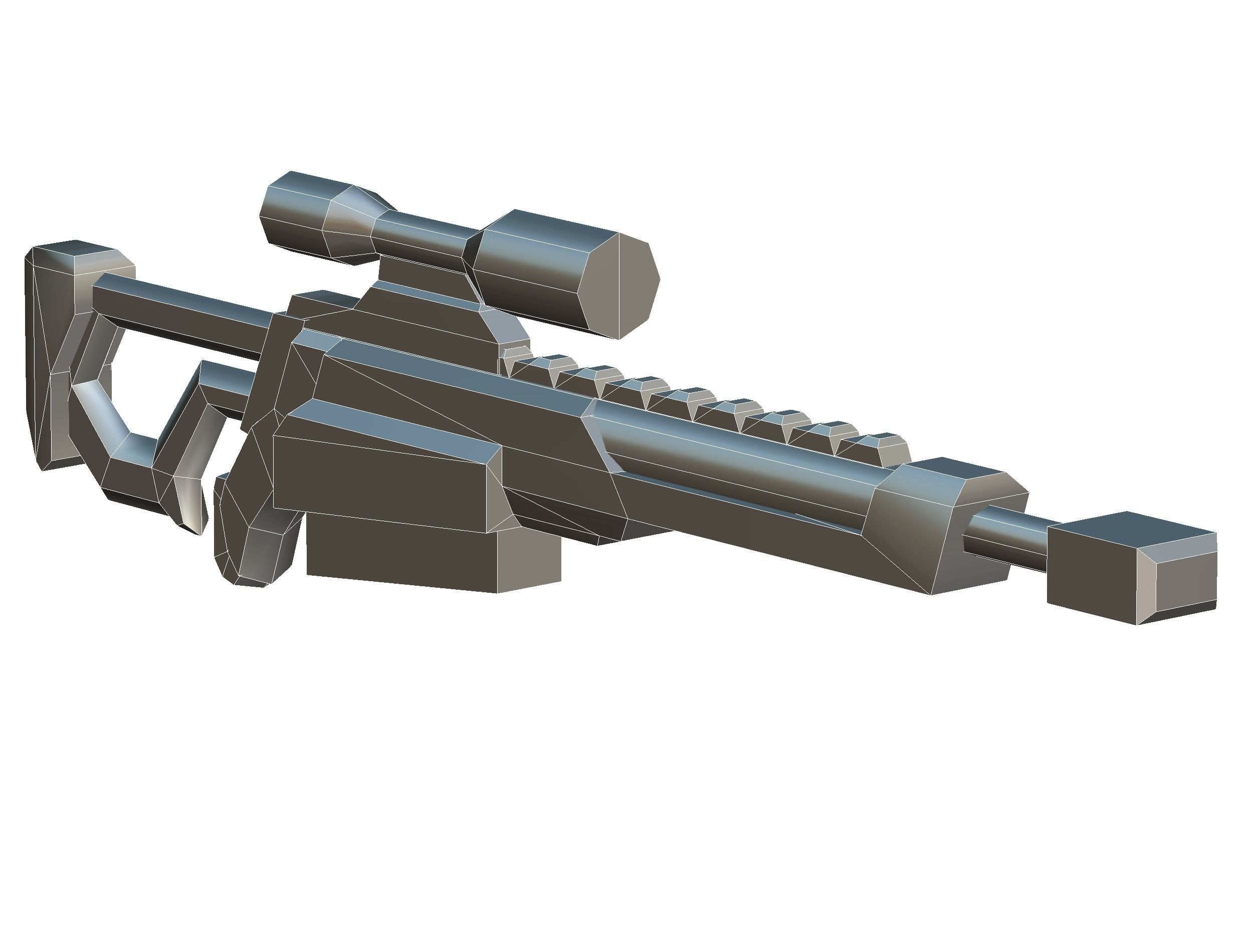 Sniper rifle of the future weapon barrel blaster laser arms Low-poly 3D model_46