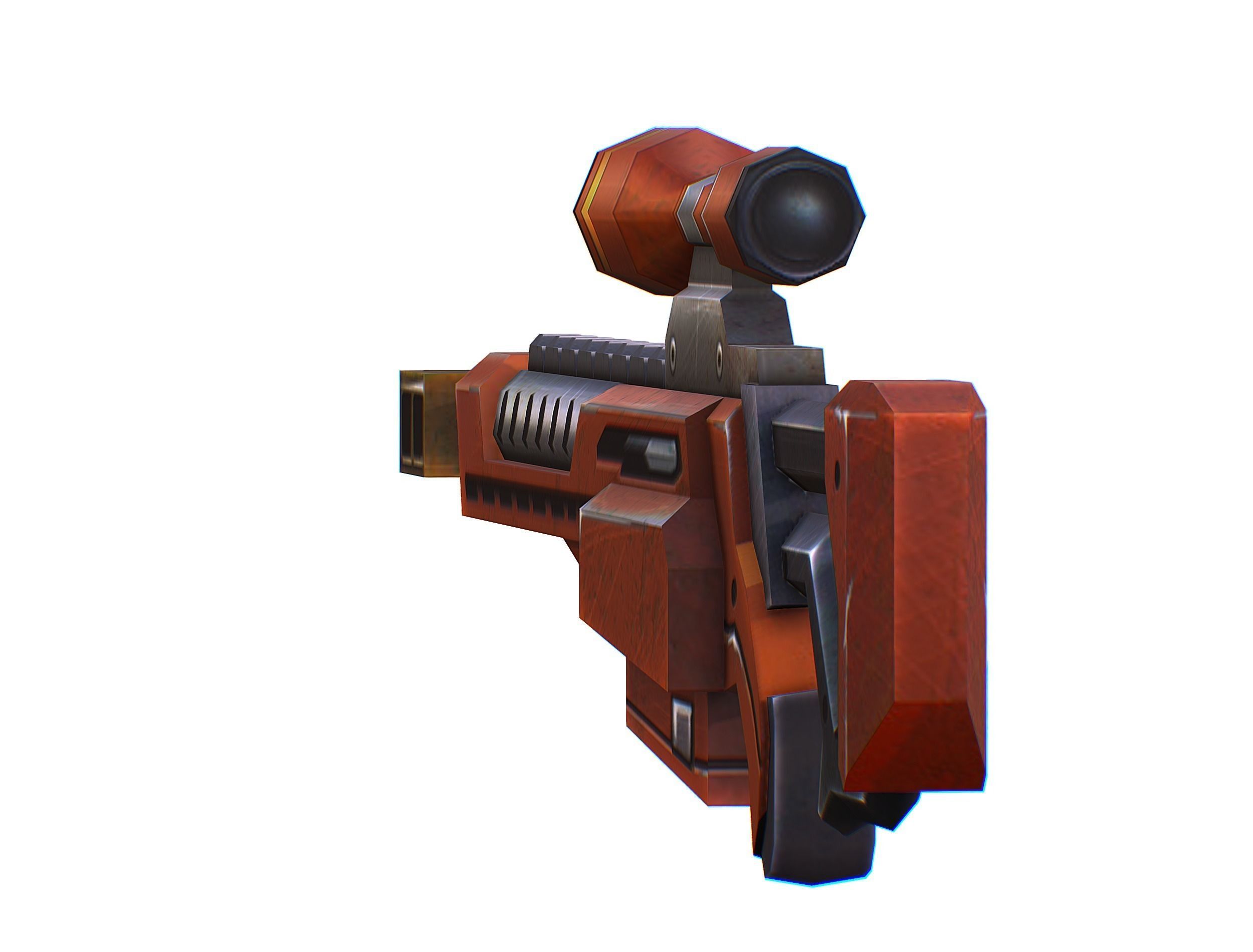 Sniper rifle of the future weapon barrel blaster laser arms Low-poly 3D model_13