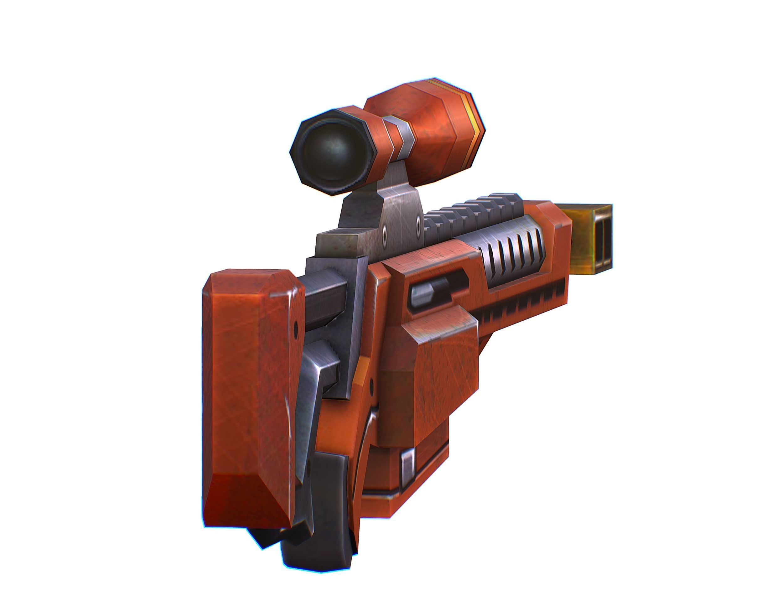 Sniper rifle of the future weapon barrel blaster laser arms Low-poly 3D model_10