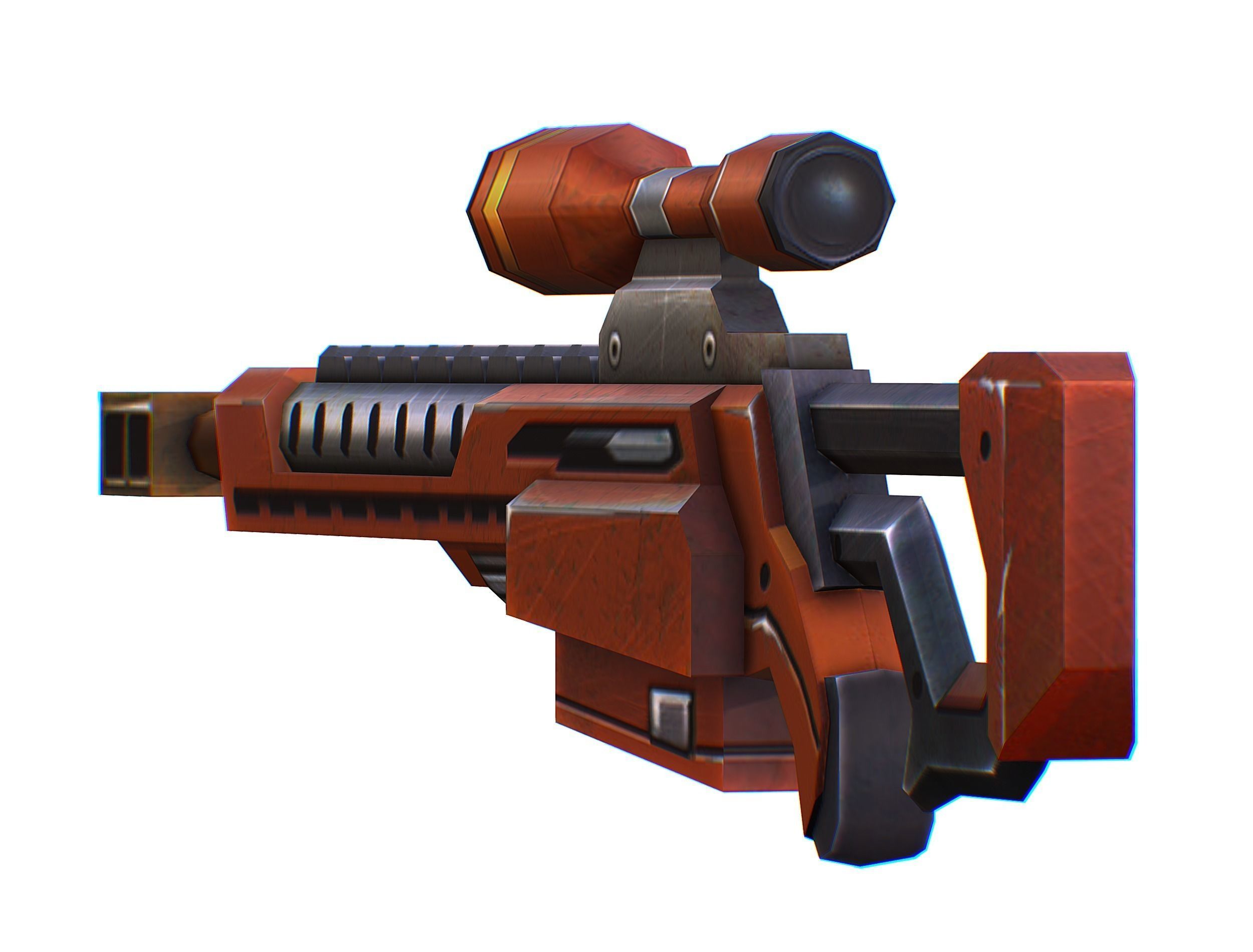 Sniper rifle of the future weapon barrel blaster laser arms Low-poly 3D model_15