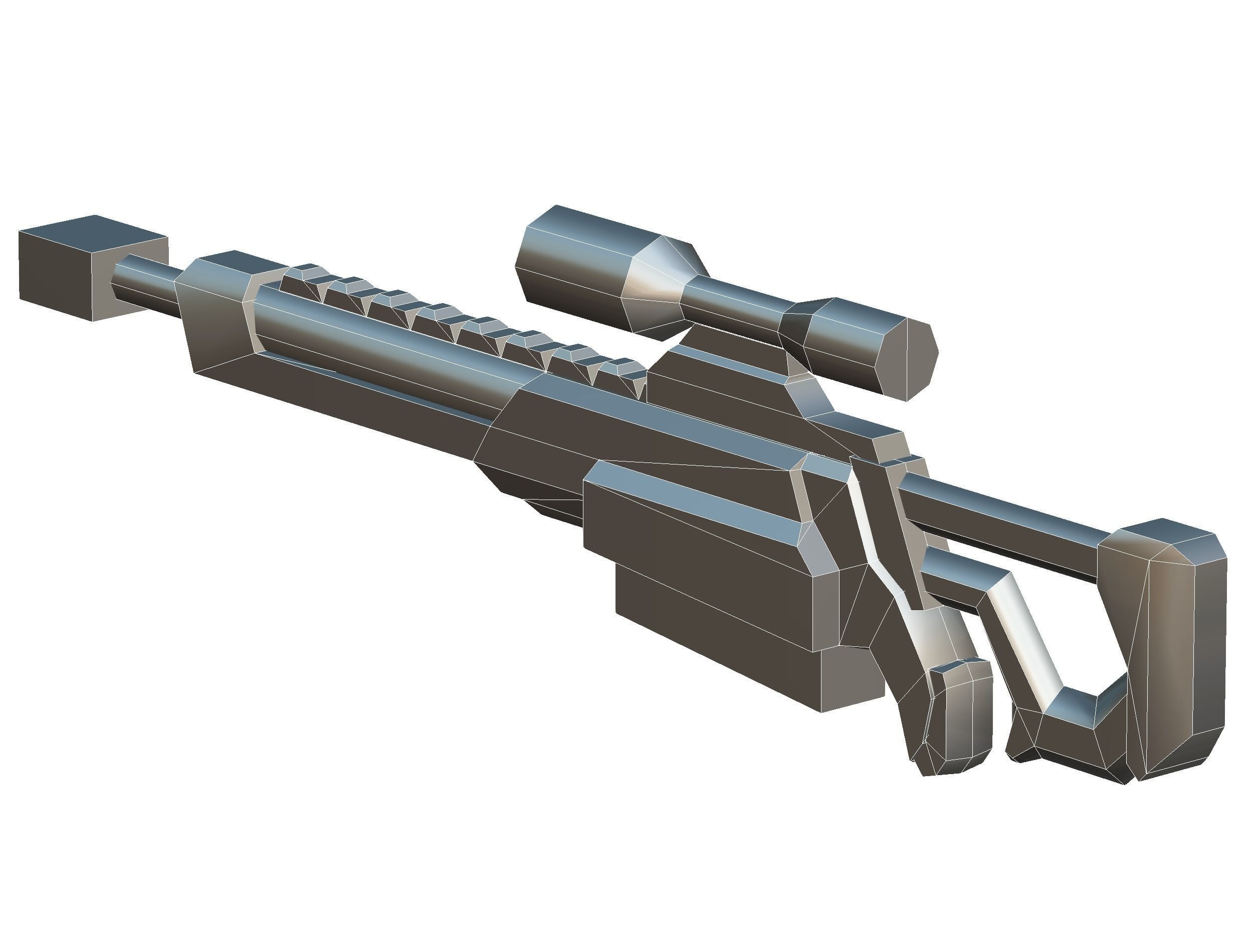Sniper rifle of the future weapon barrel blaster laser arms Low-poly 3D model_48