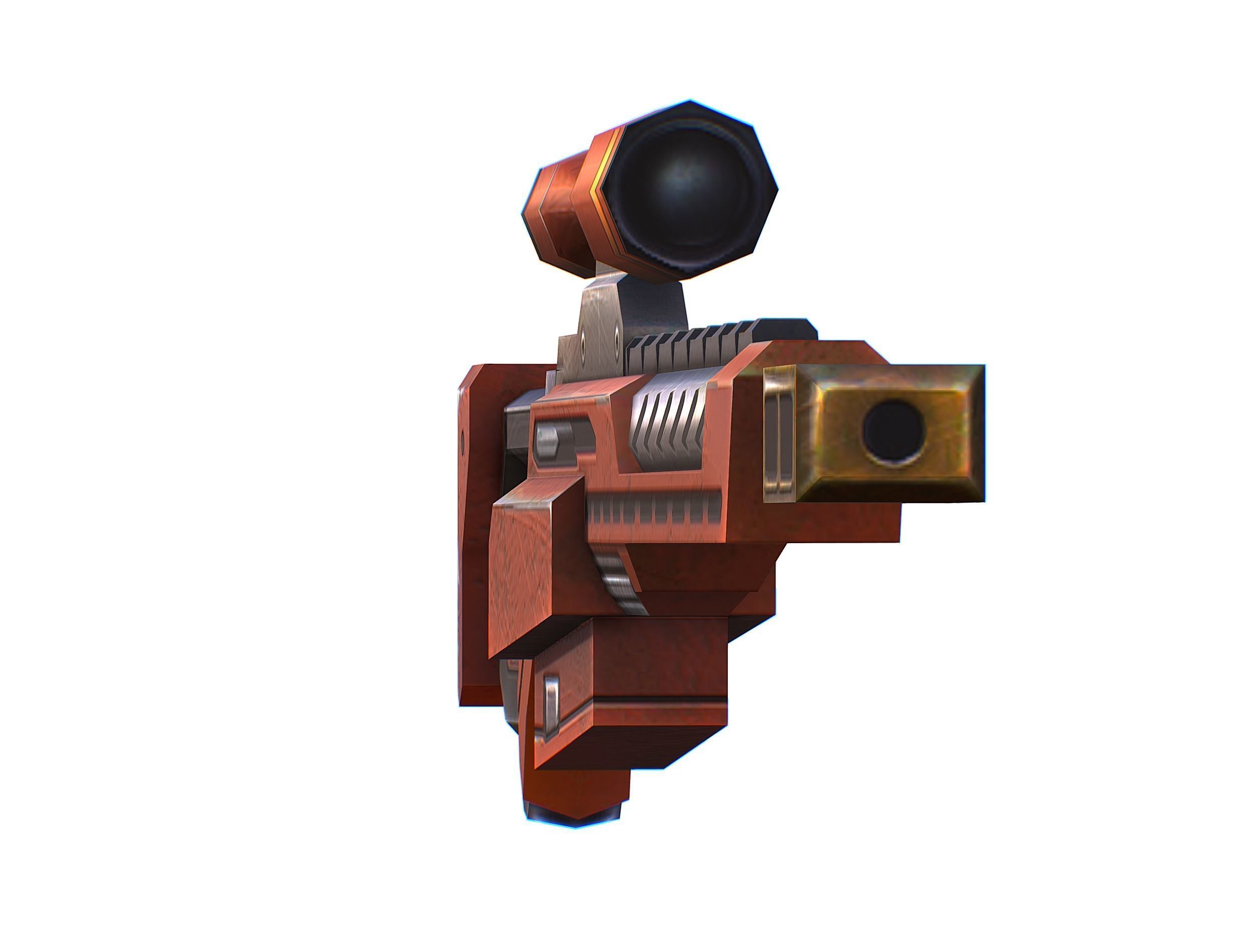 Sniper rifle of the future weapon barrel blaster laser arms Low-poly 3D model_30