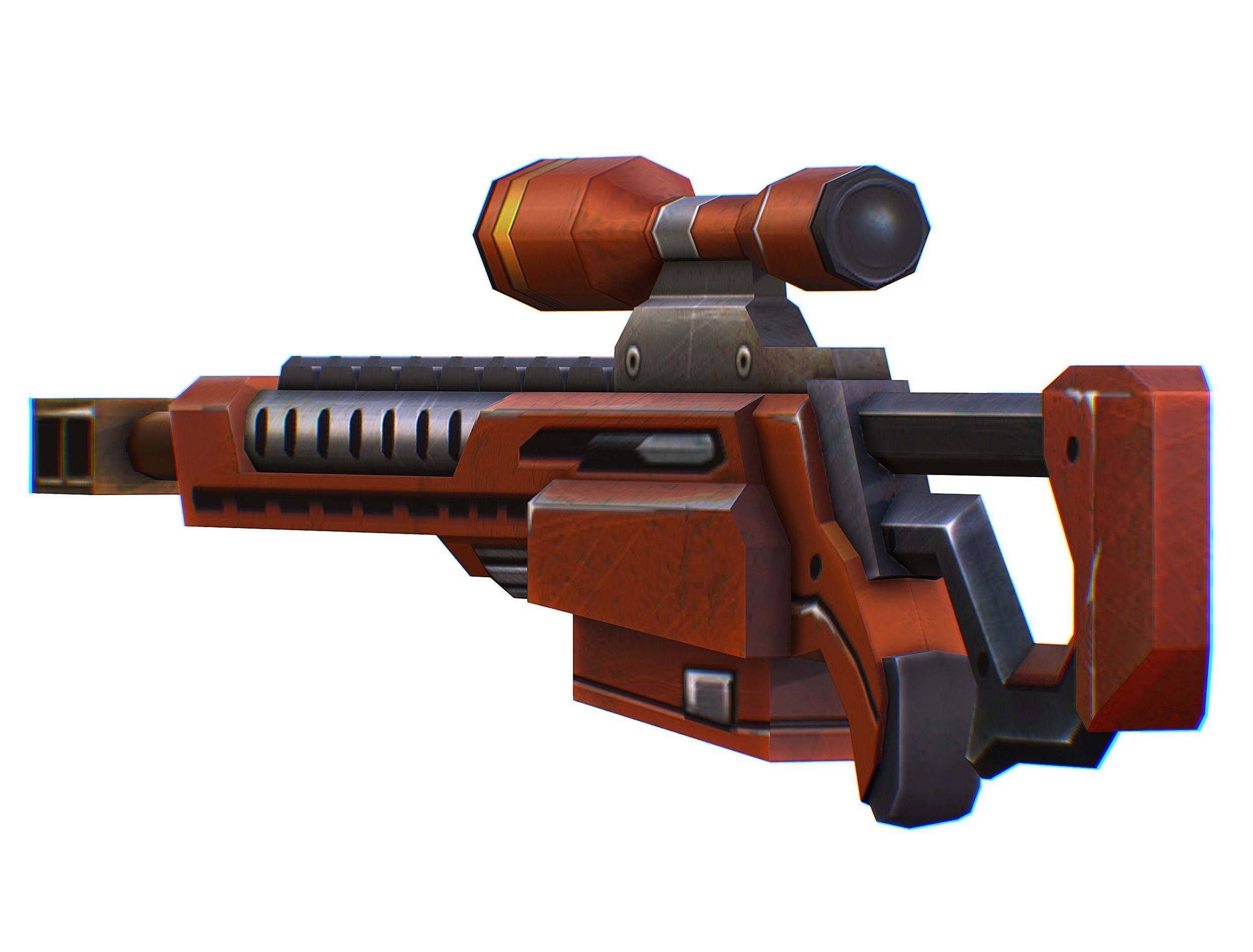 Sniper rifle of the future weapon barrel blaster laser arms Low-poly 3D model_16