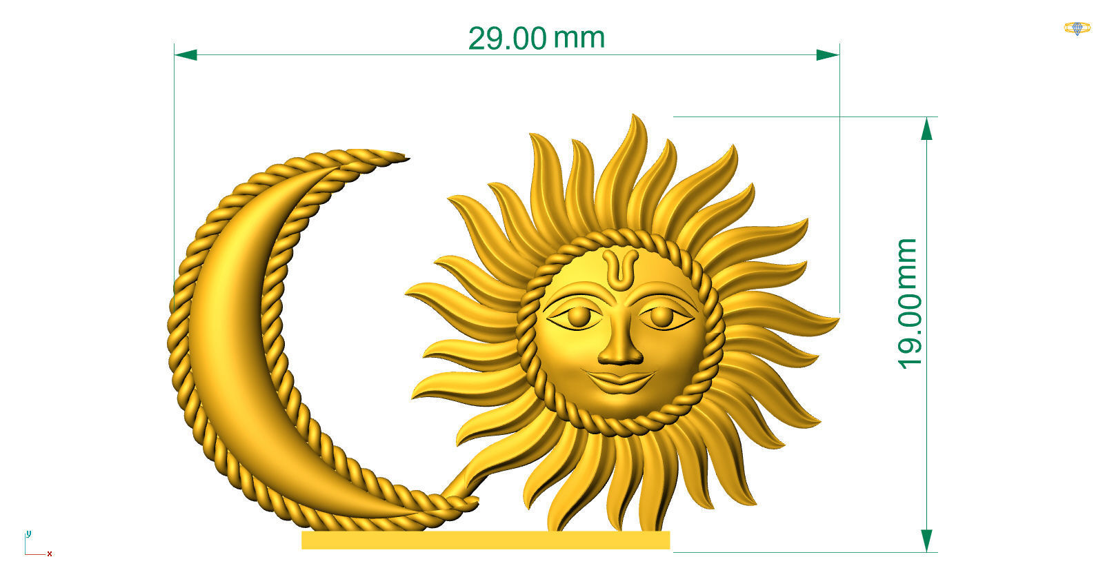 Sun moon idol  3D print model_1