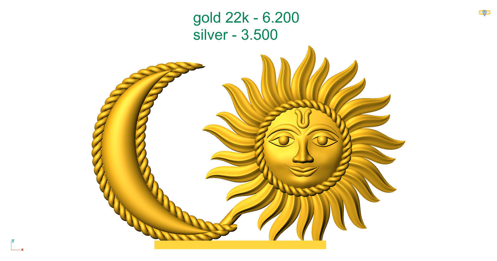 Sun moon idol  3D print model_2