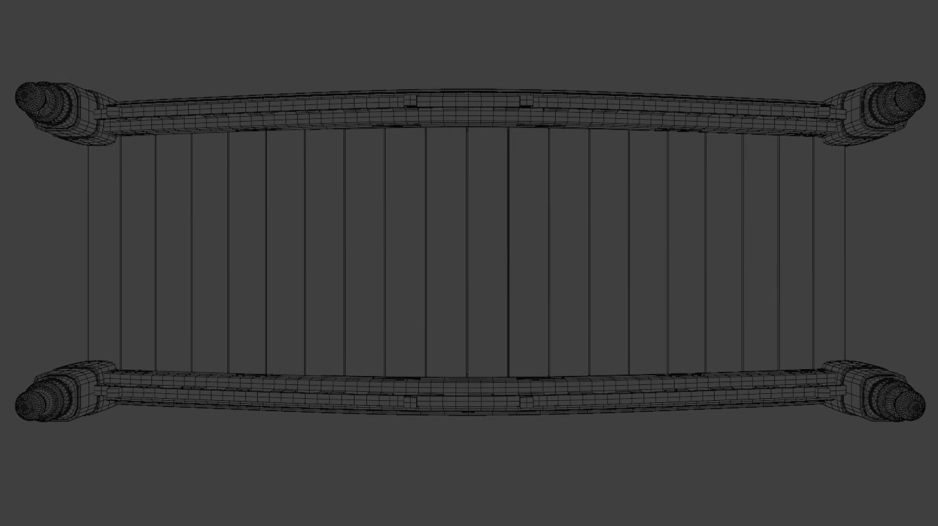 Japanese bridge Low-poly 3D model_6