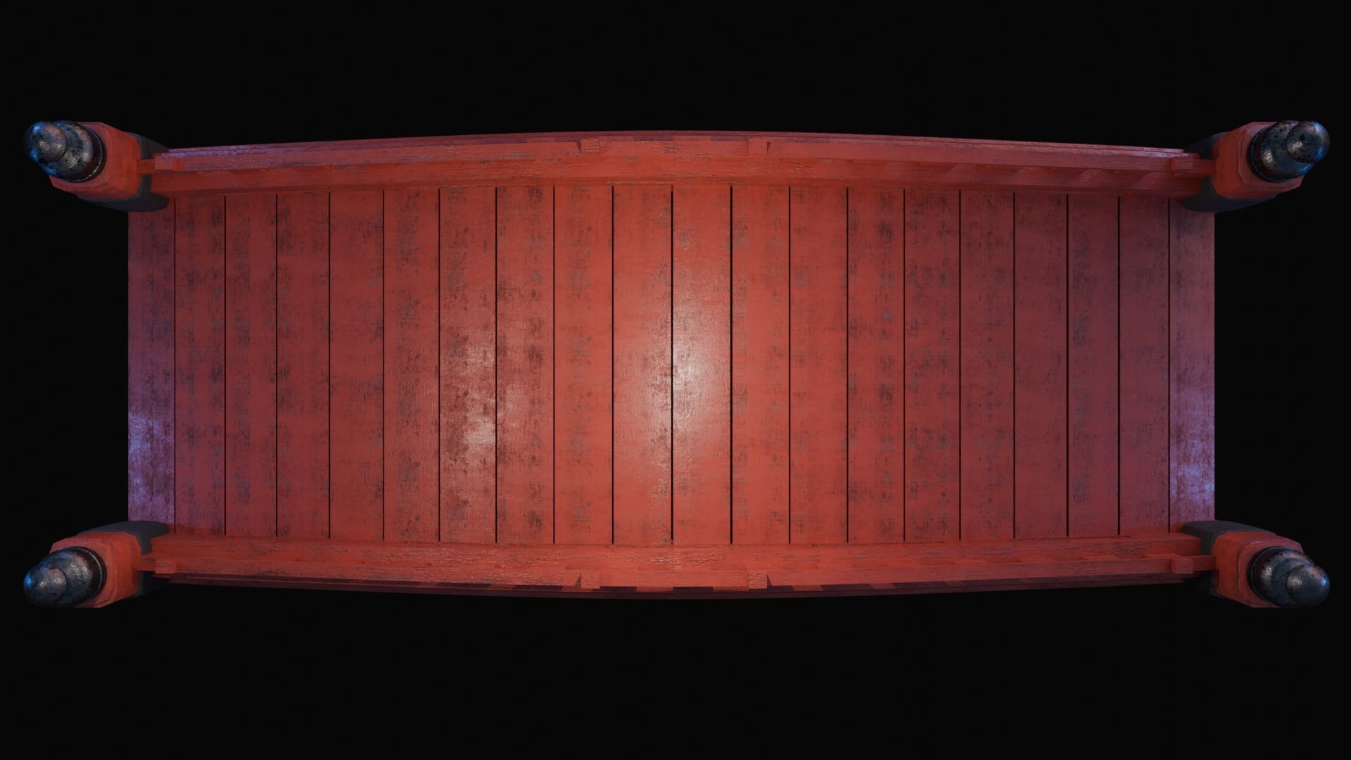 Japanese bridge Low-poly 3D model_5