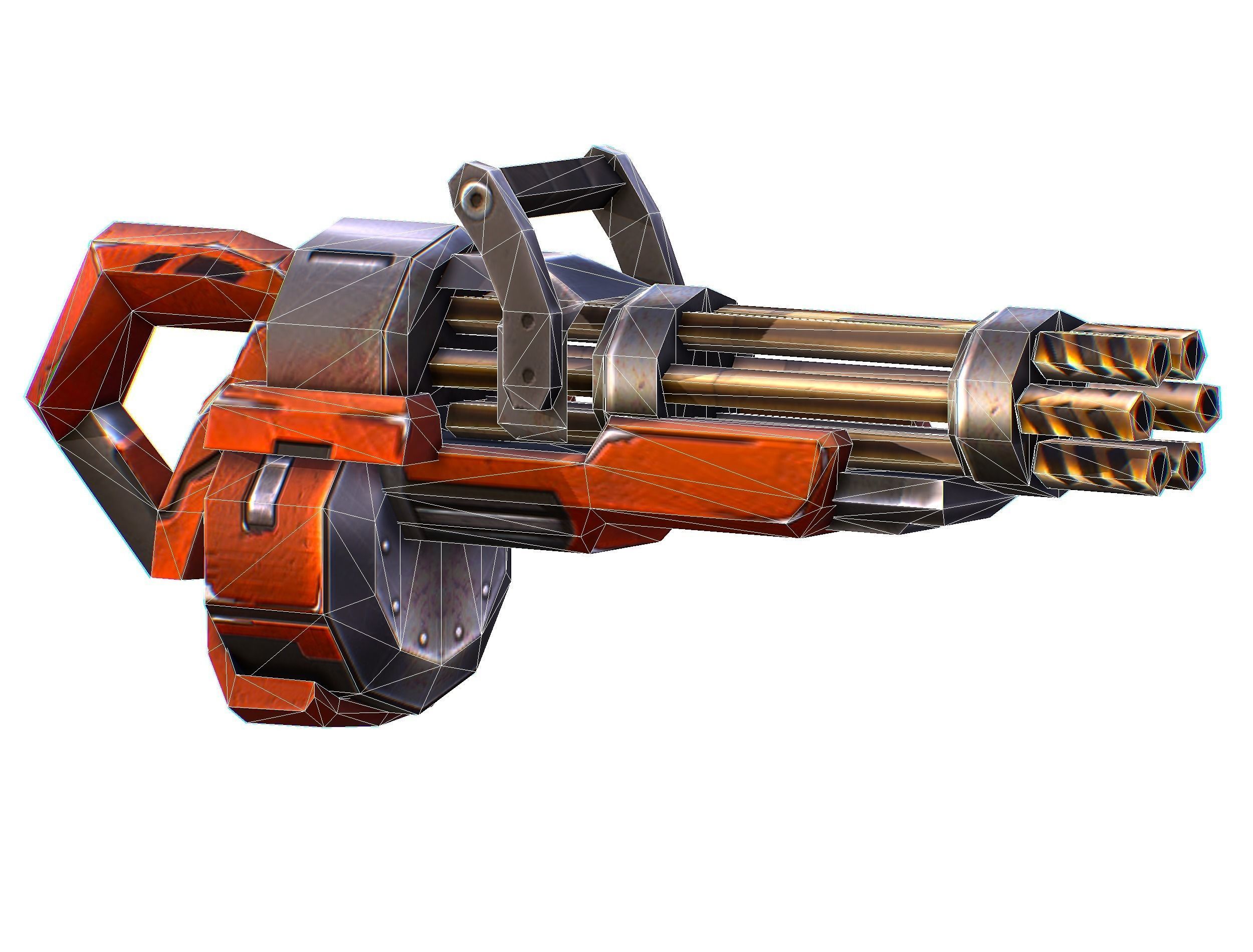 Assault heavy machine gun cannon naff barrel blaster laser arms Low-poly 3D model_39