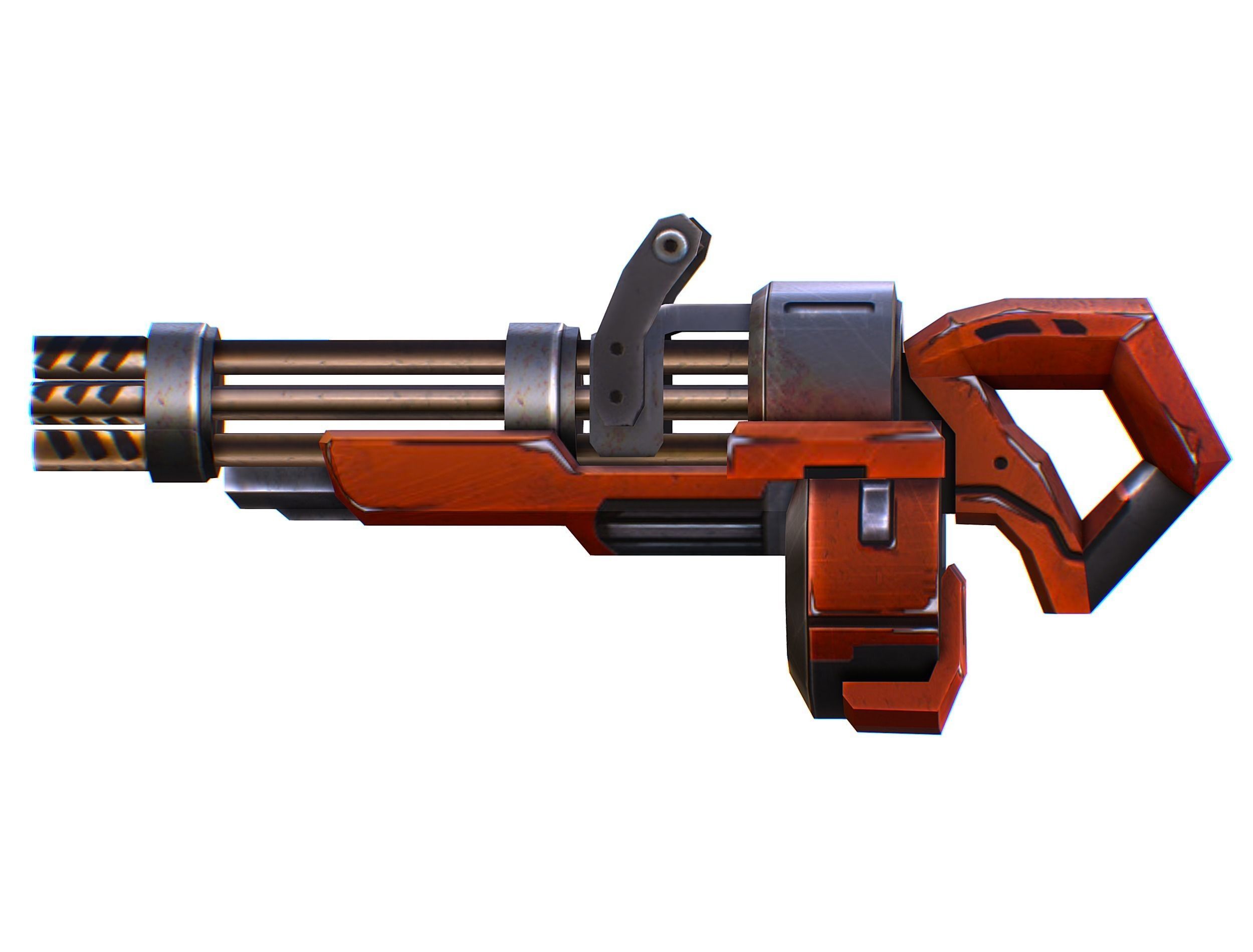 Assault heavy machine gun cannon naff barrel blaster laser arms Low-poly 3D model_37