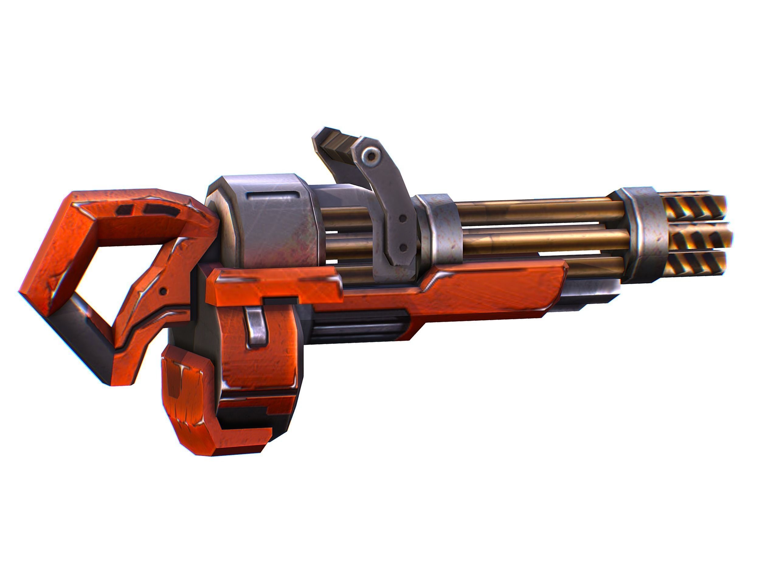 Assault heavy machine gun cannon naff barrel blaster laser arms Low-poly 3D model_5