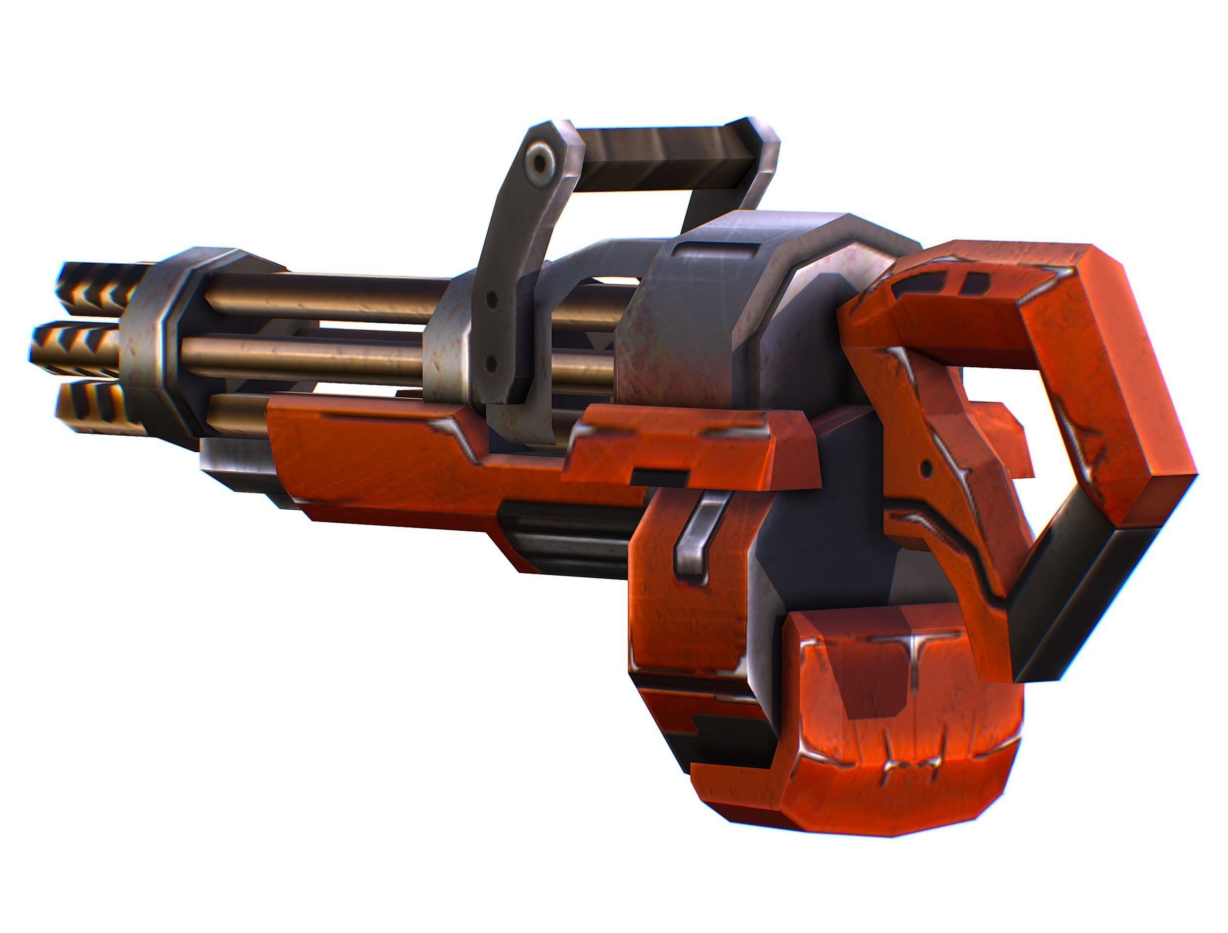 Assault heavy machine gun cannon naff barrel blaster laser arms Low-poly 3D model_17