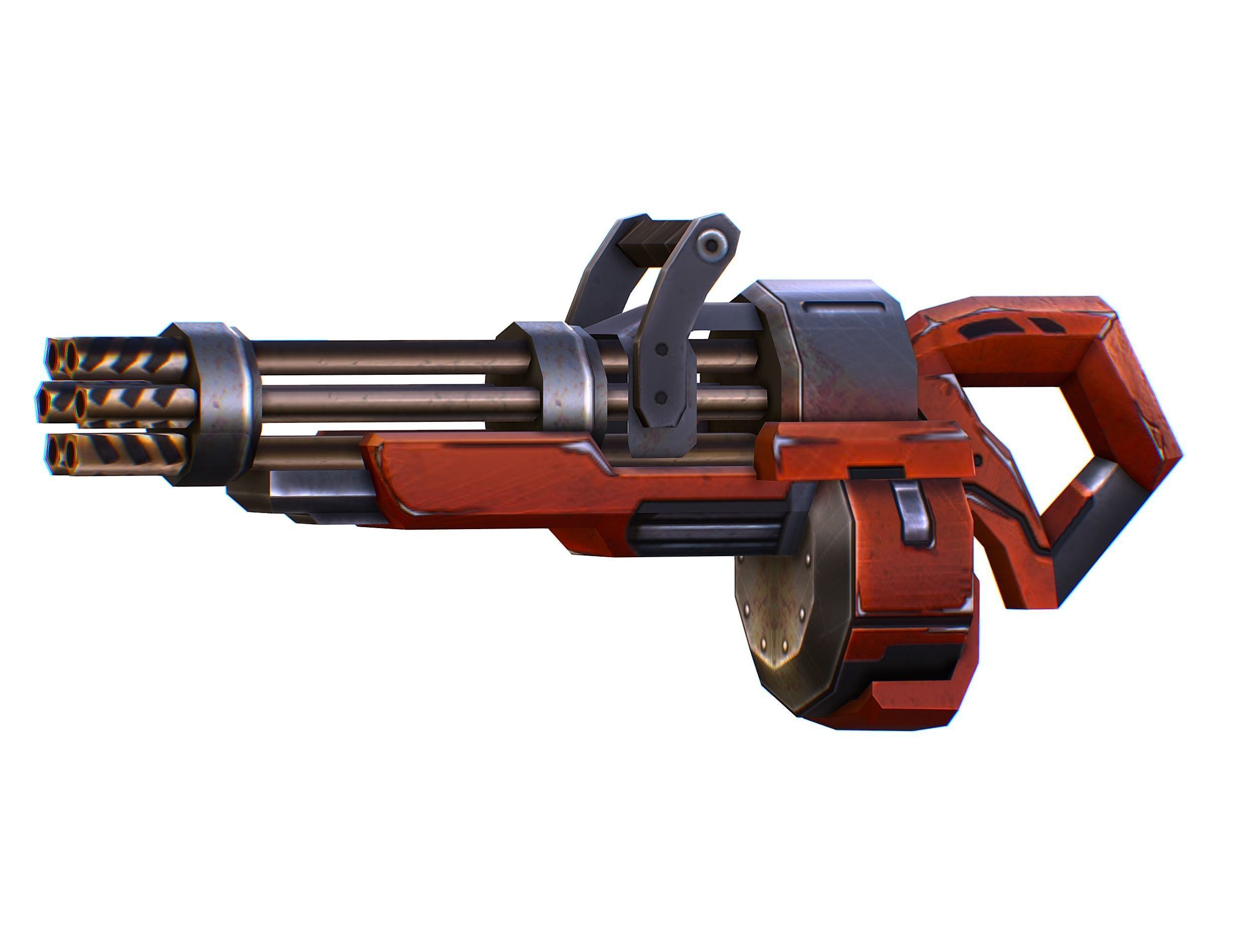 Assault heavy machine gun cannon naff barrel blaster laser arms Low-poly 3D model_22