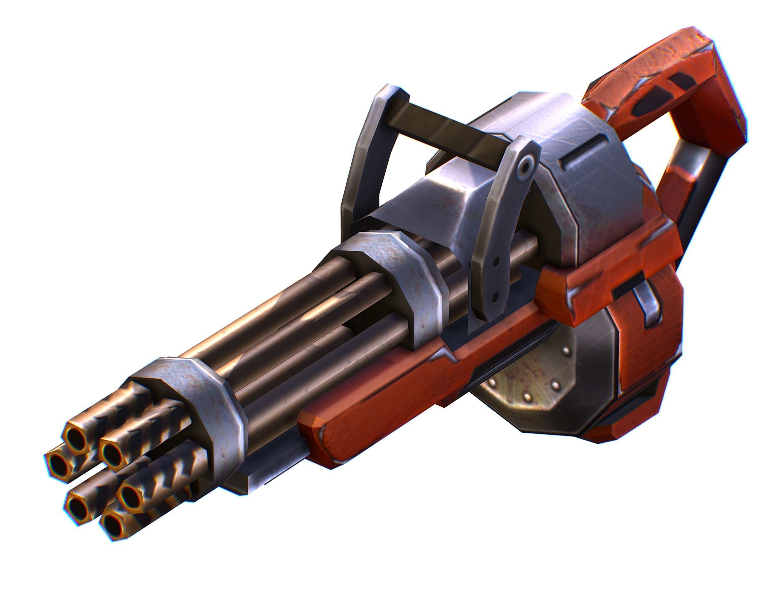 Assault heavy machine gun cannon naff barrel blaster laser arms Low-poly 3D model_32