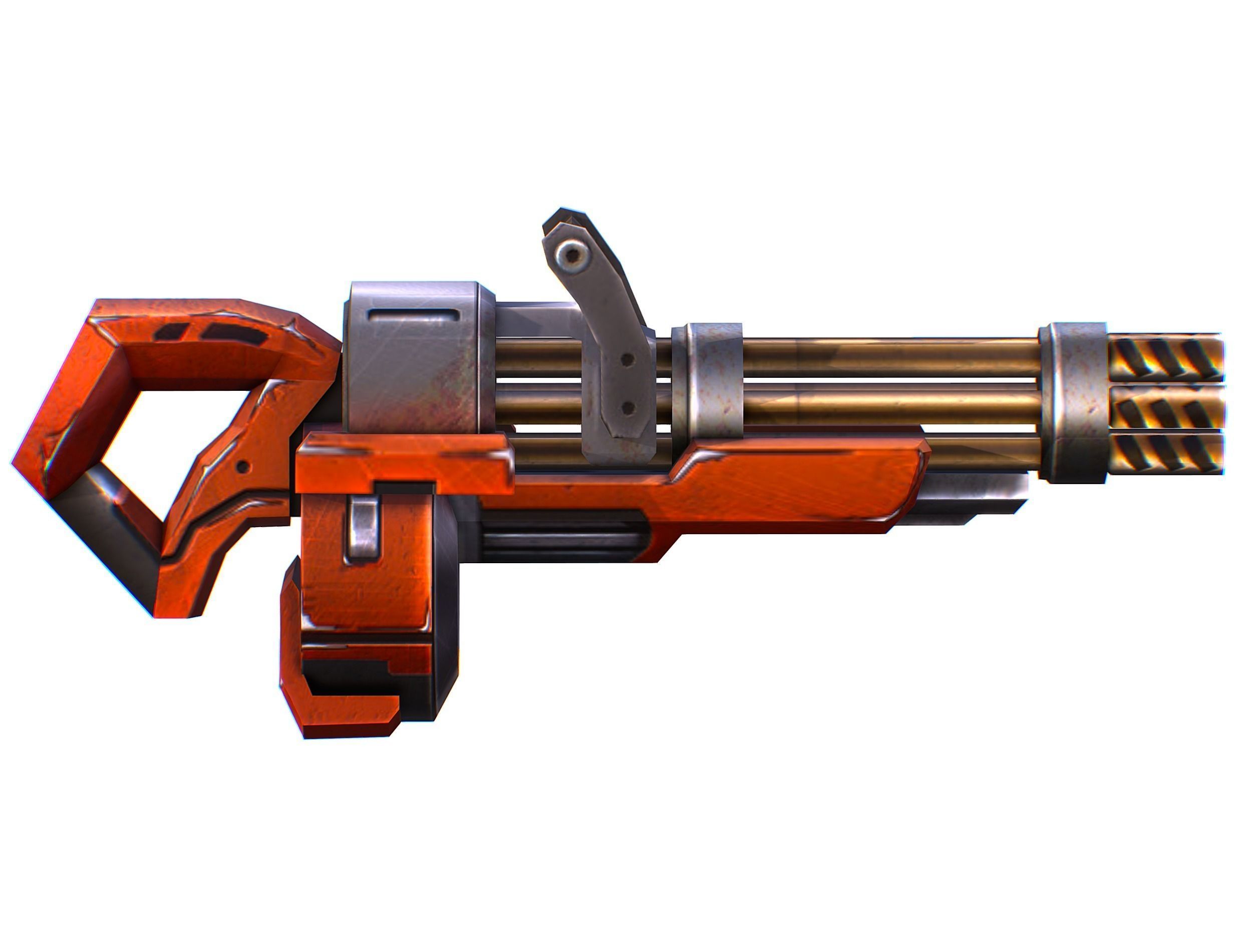 Assault heavy machine gun cannon naff barrel blaster laser arms Low-poly 3D model_3