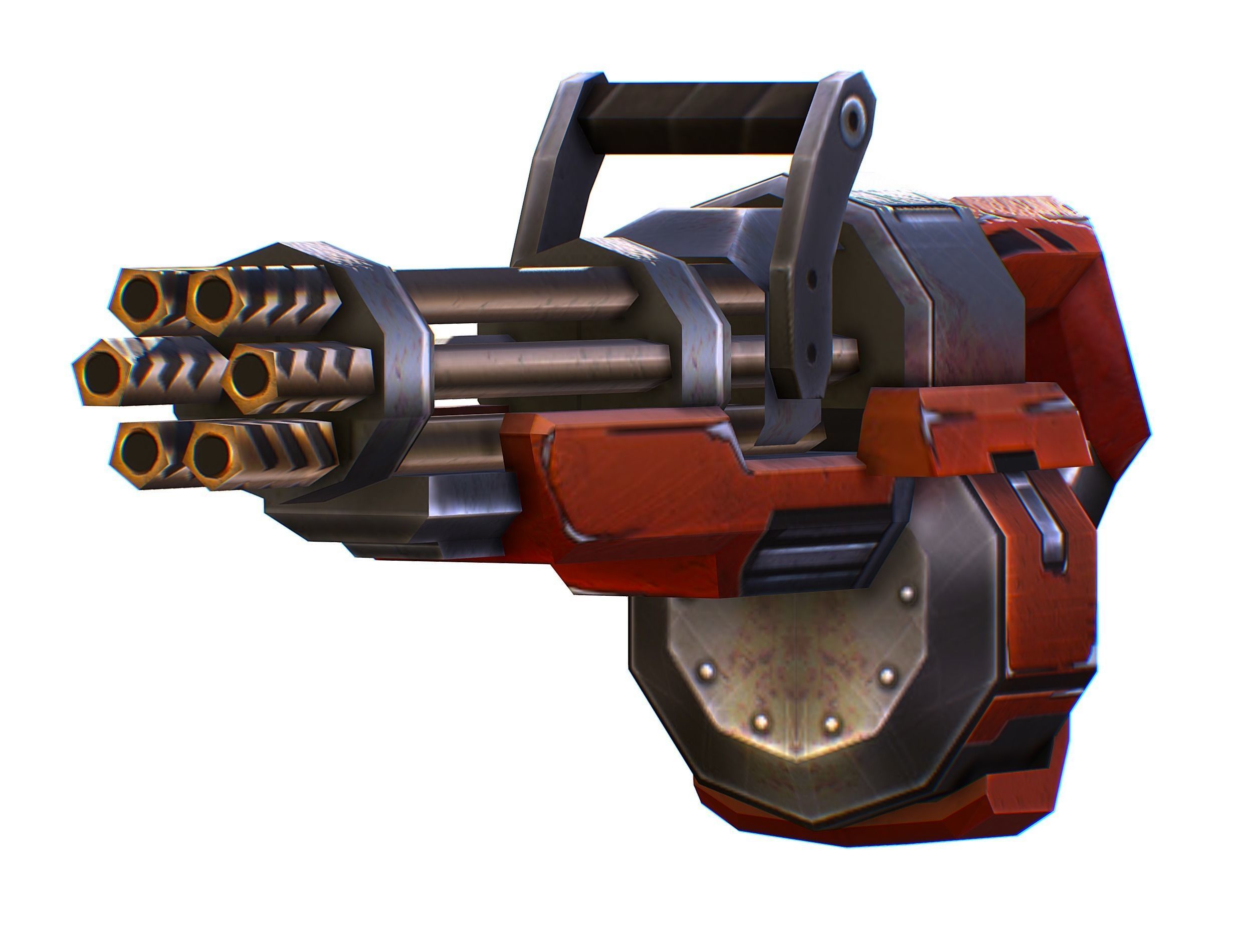 Assault heavy machine gun cannon naff barrel blaster laser arms Low-poly 3D model_24