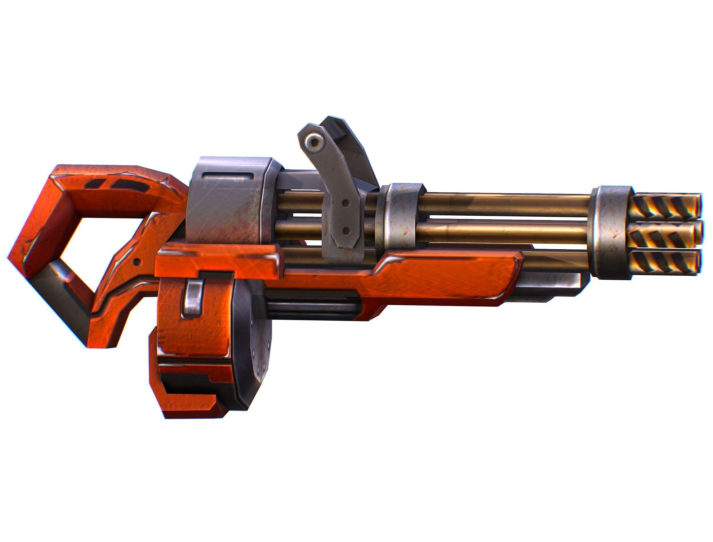 Assault heavy machine gun cannon naff barrel blaster laser arms Low-poly 3D model_2