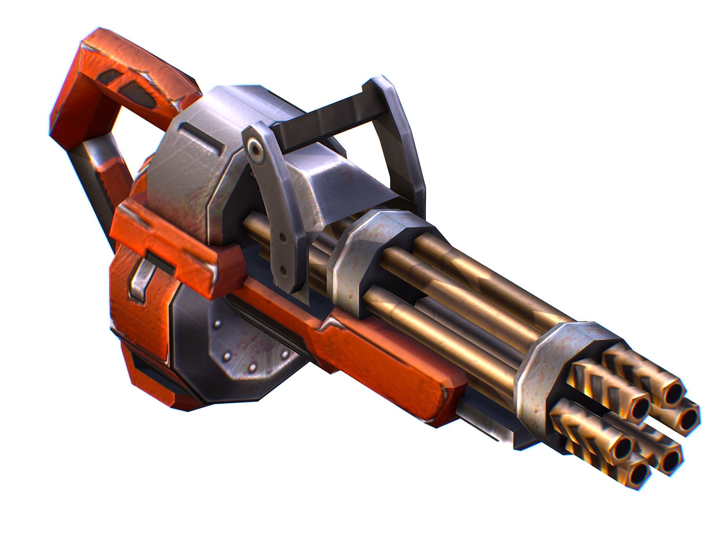 Assault heavy machine gun cannon naff barrel blaster laser arms Low-poly 3D model_31