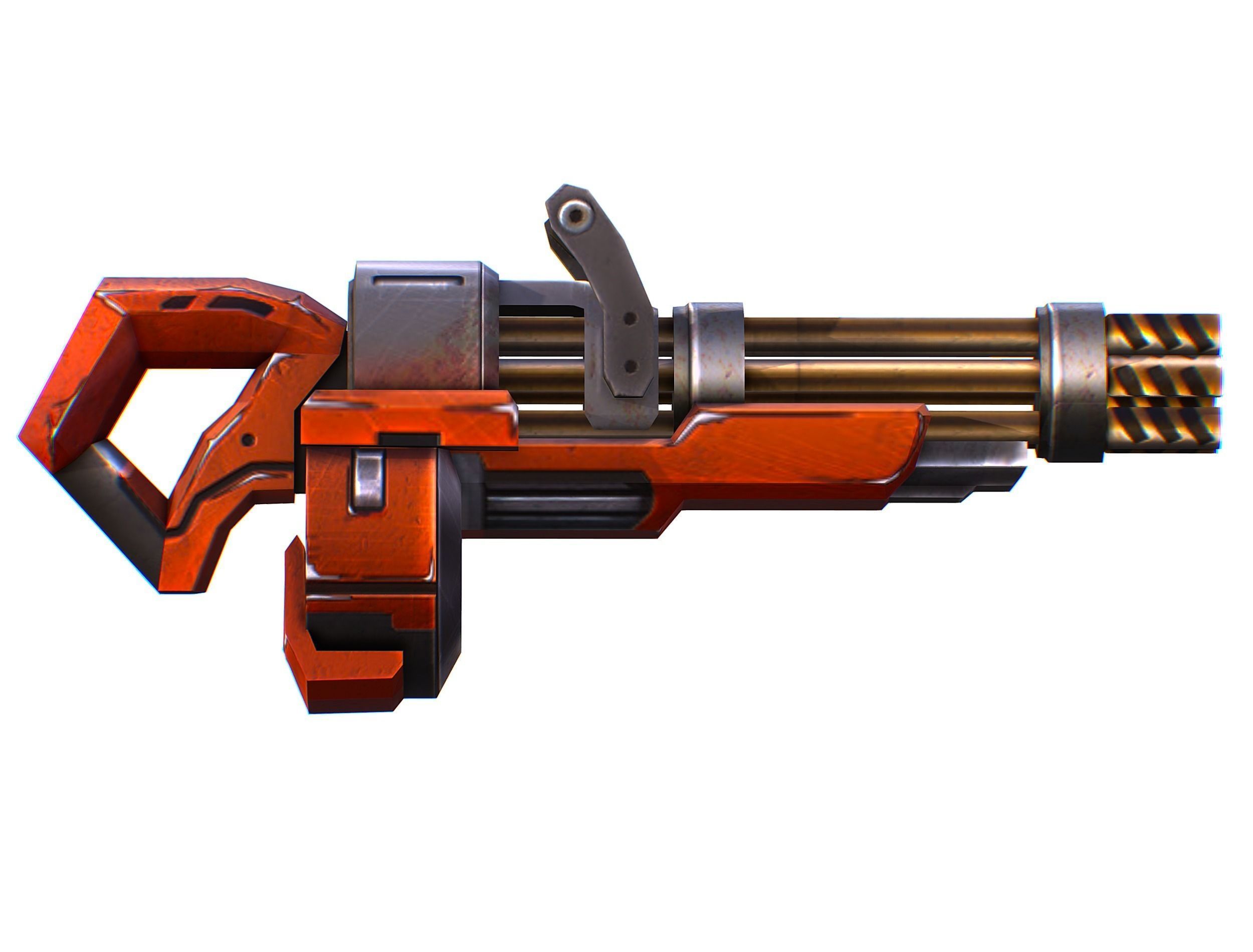 Assault heavy machine gun cannon naff barrel blaster laser arms Low-poly 3D model_35