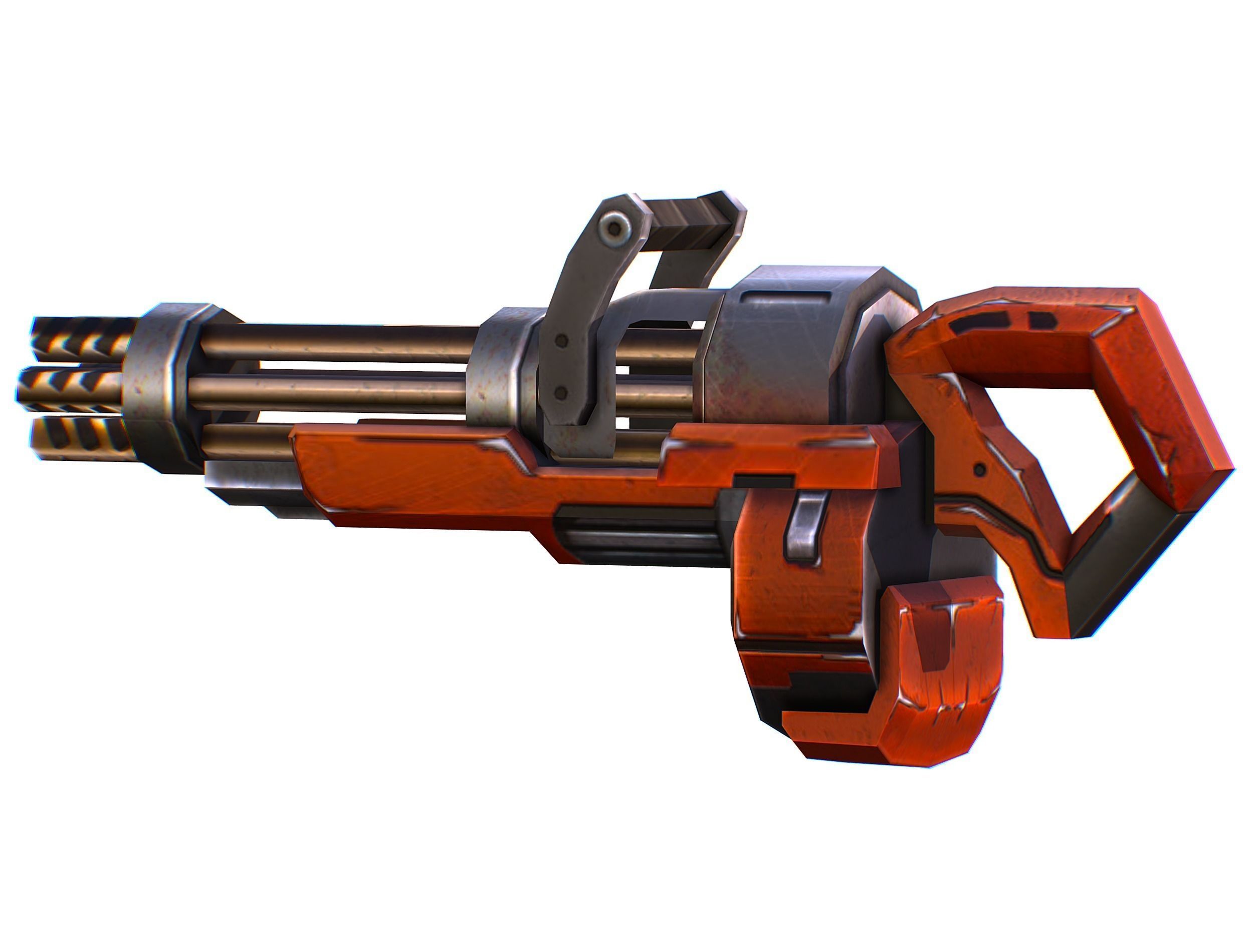 Assault heavy machine gun cannon naff barrel blaster laser arms Low-poly 3D model_19