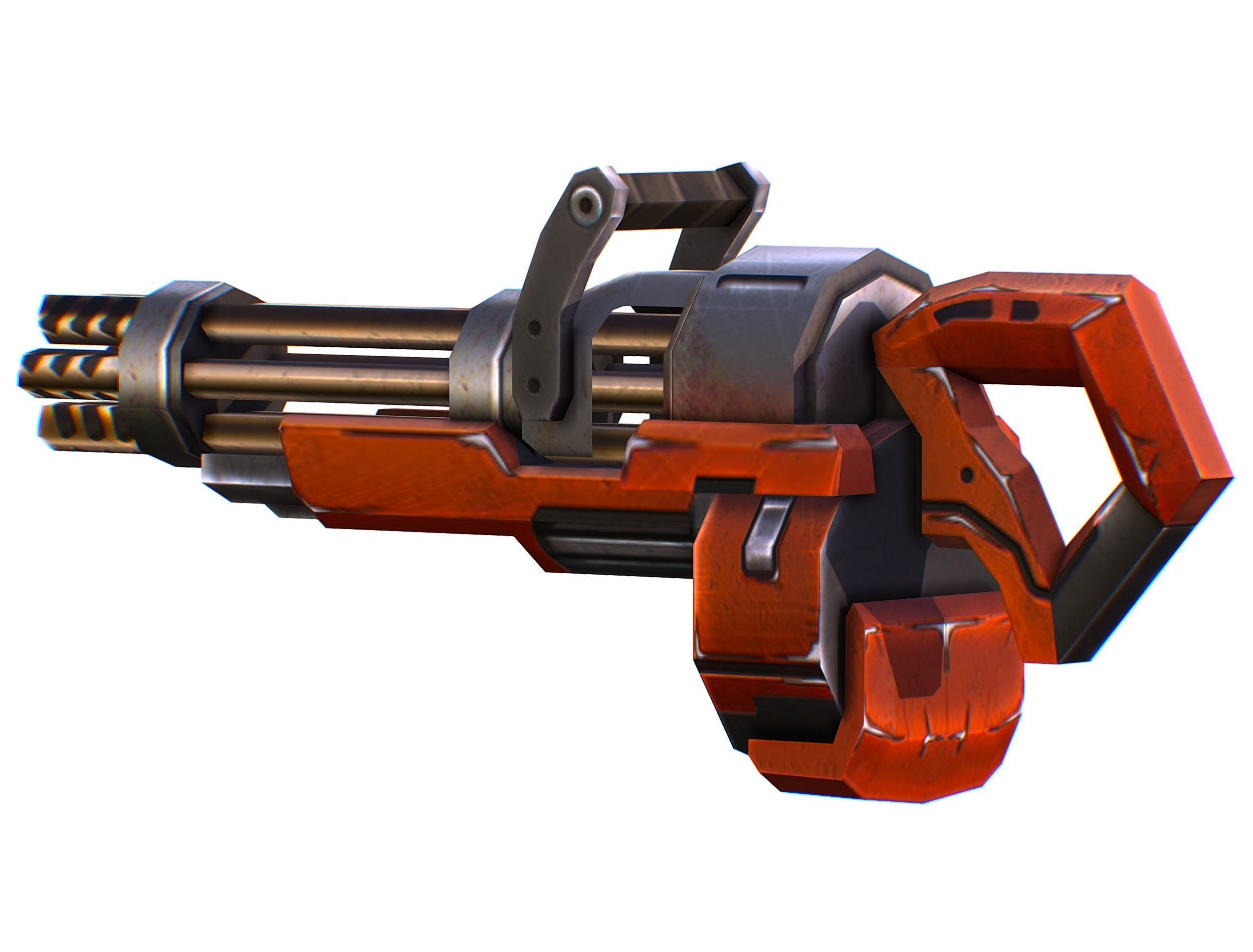 Assault heavy machine gun cannon naff barrel blaster laser arms Low-poly 3D model_18