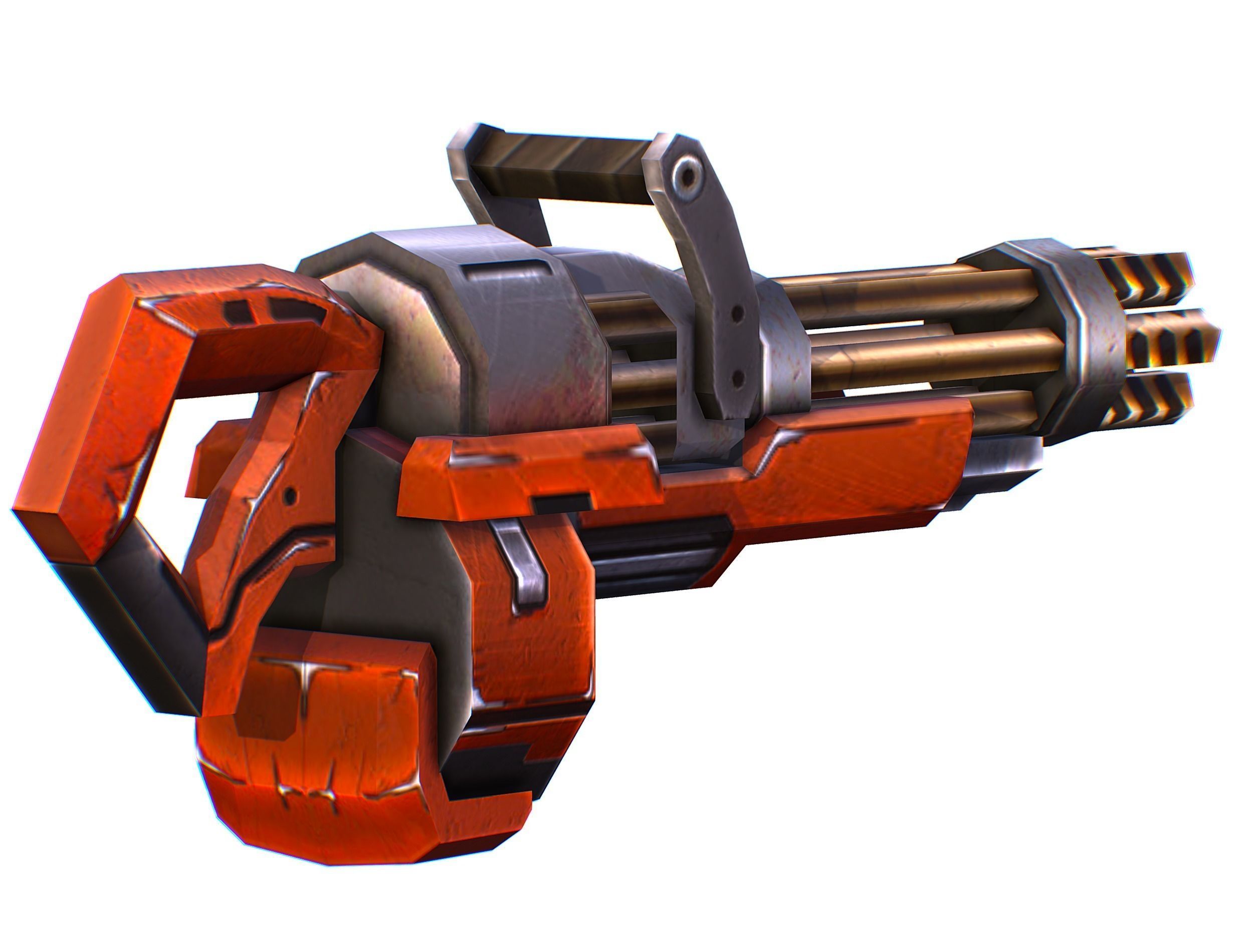 Assault heavy machine gun cannon naff barrel blaster laser arms Low-poly 3D model_8