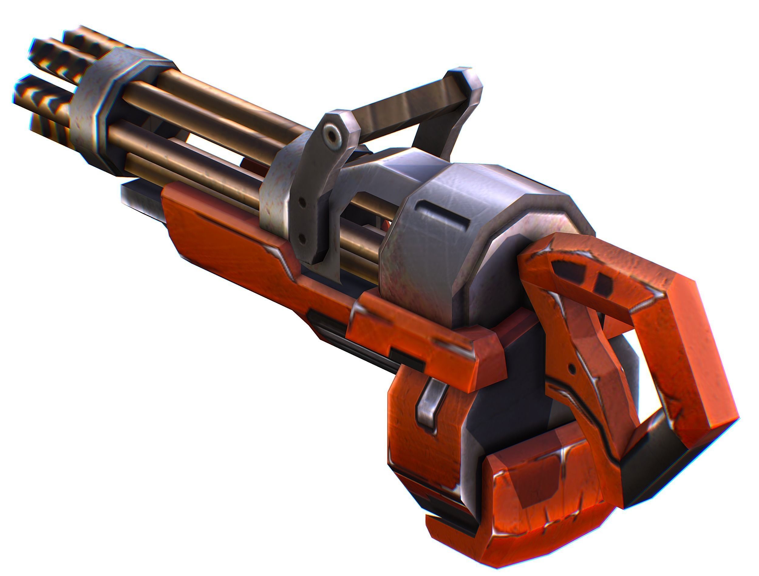 Assault heavy machine gun cannon naff barrel blaster laser arms Low-poly 3D model_33