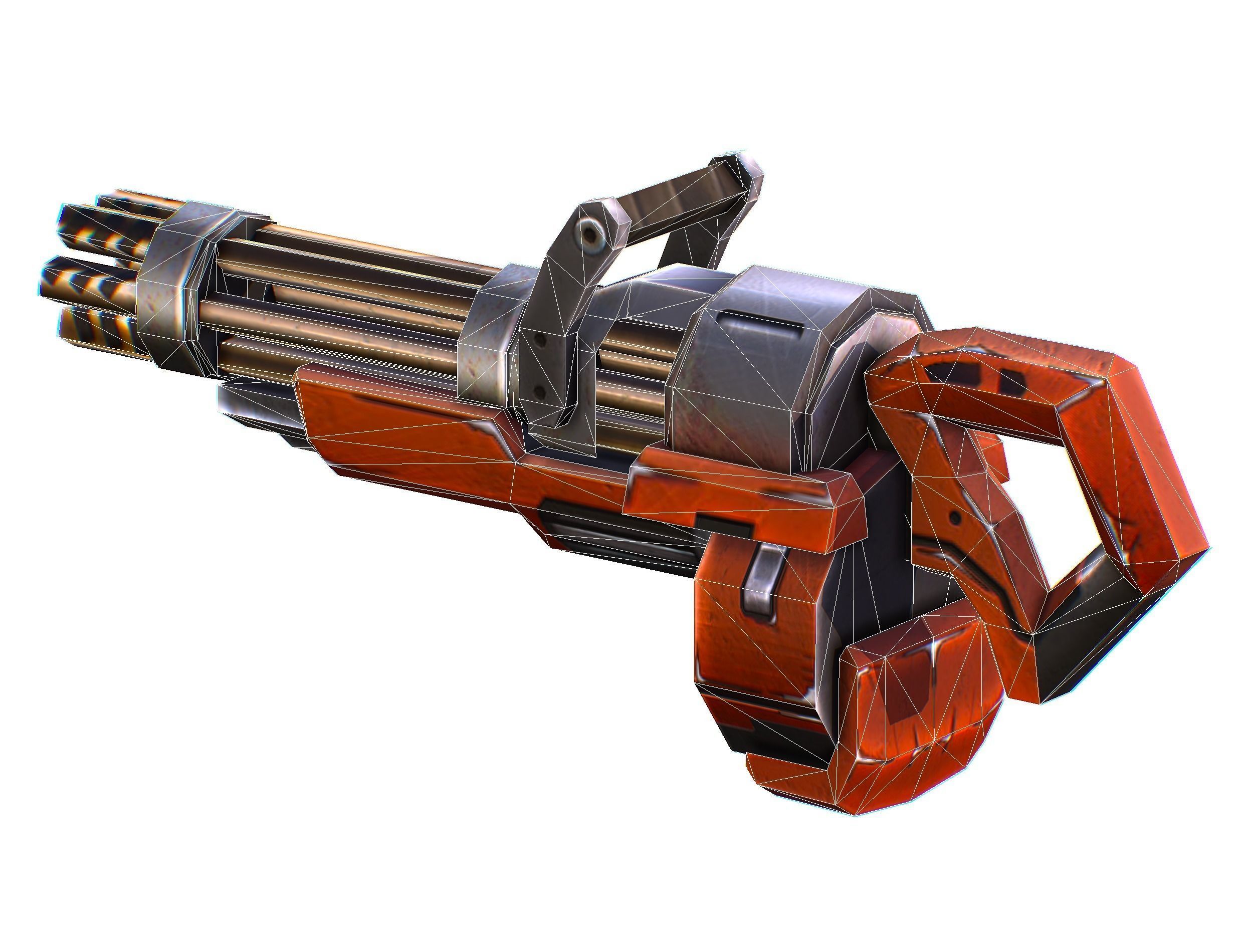 Assault heavy machine gun cannon naff barrel blaster laser arms Low-poly 3D model_41