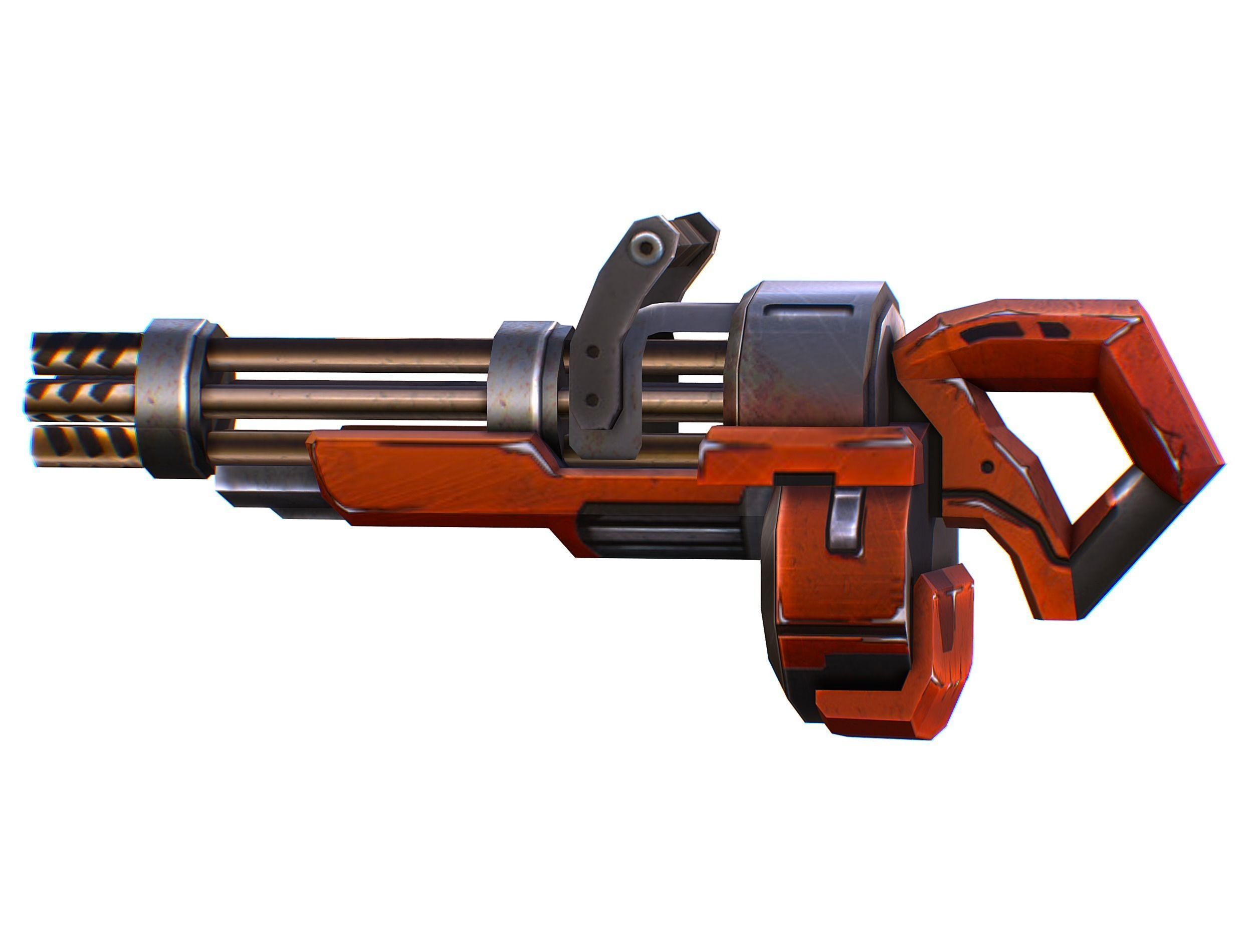 Assault heavy machine gun cannon naff barrel blaster laser arms Low-poly 3D model_20