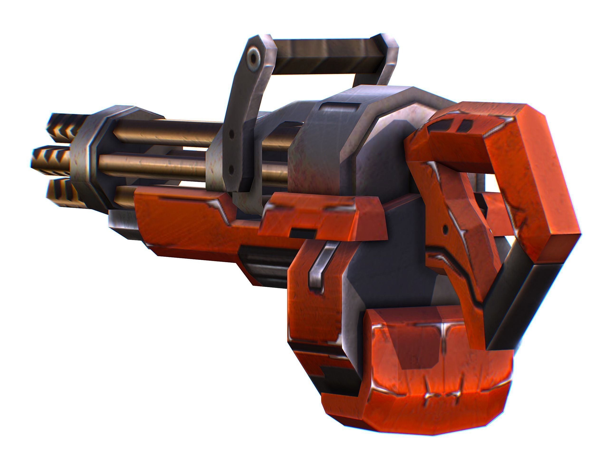 Assault heavy machine gun cannon naff barrel blaster laser arms Low-poly 3D model_16