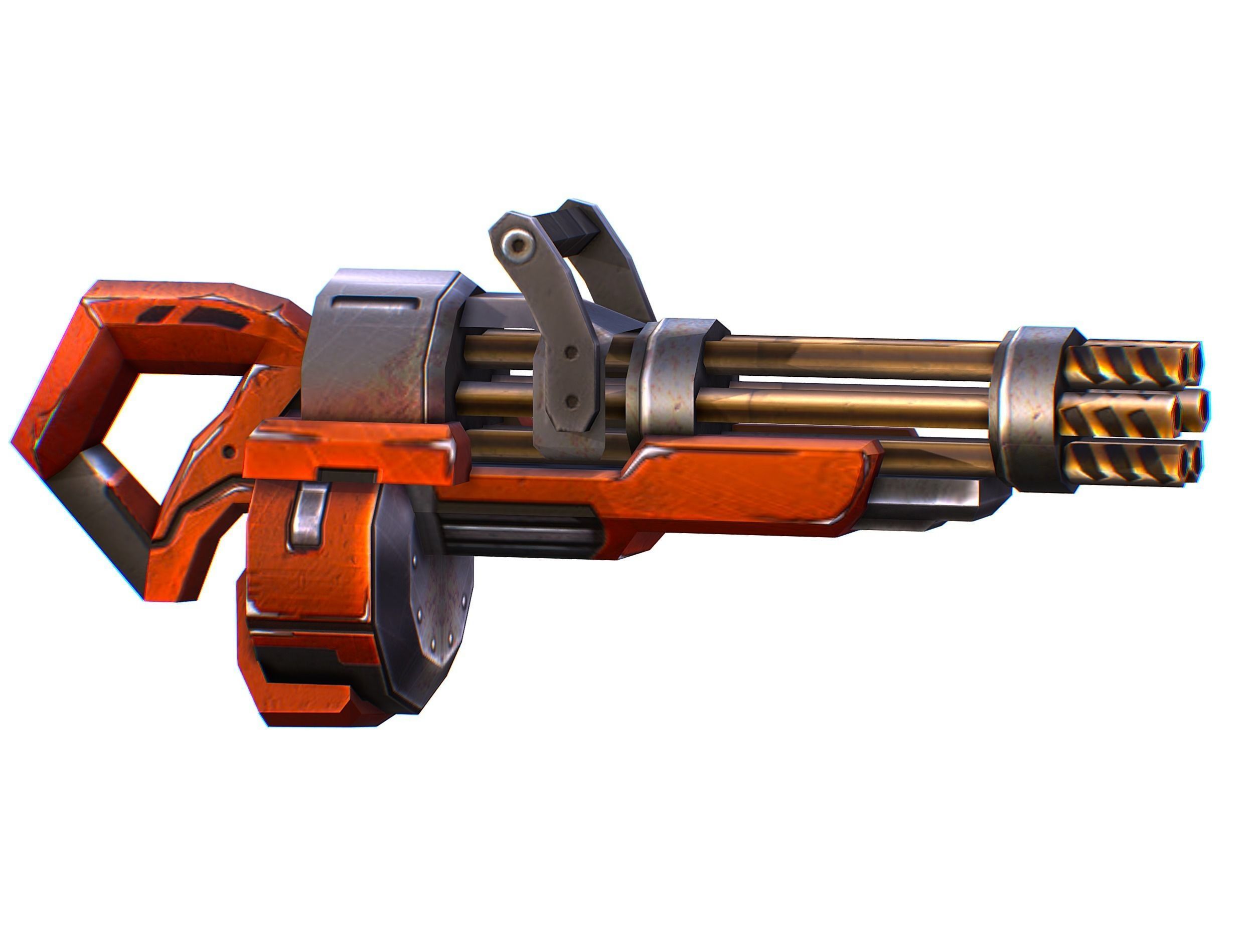 Assault heavy machine gun cannon naff barrel blaster laser arms Low-poly 3D model_1